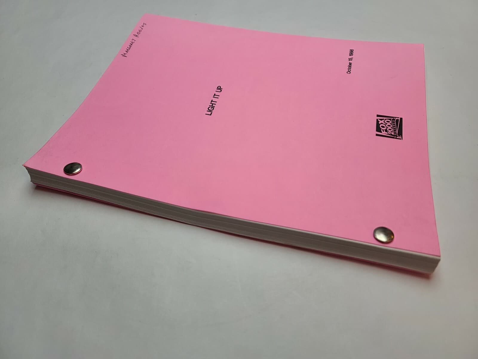 LIGHT IT UP / Craig Bolotin 1998 Screenplay, Usher & Forest Whitaker 2