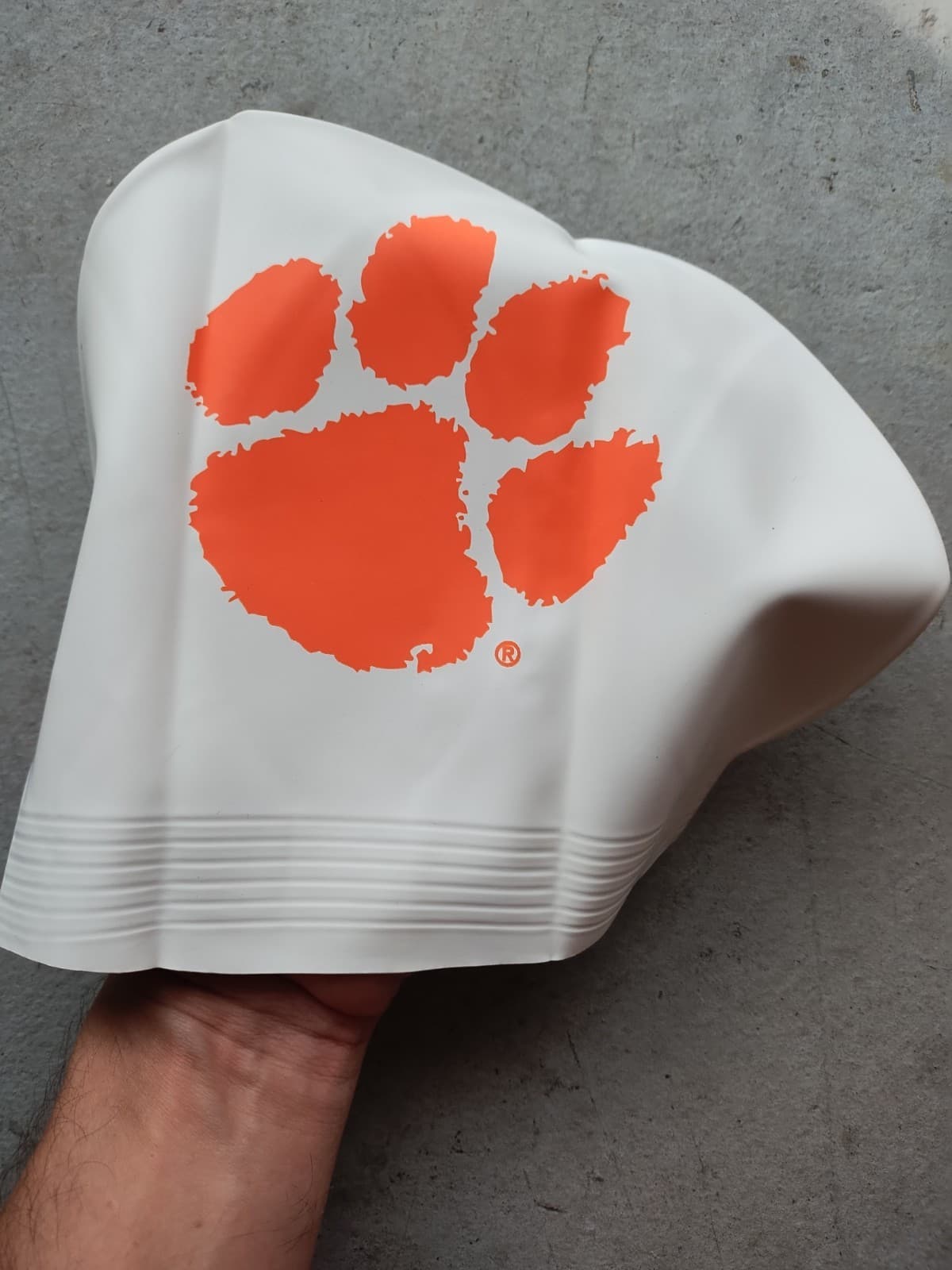 CLEMSON TIGERS PAW UNISEX ADULT SOFT LATEX SWIM CAP TRAINING & FITNESS SWIMMING 4