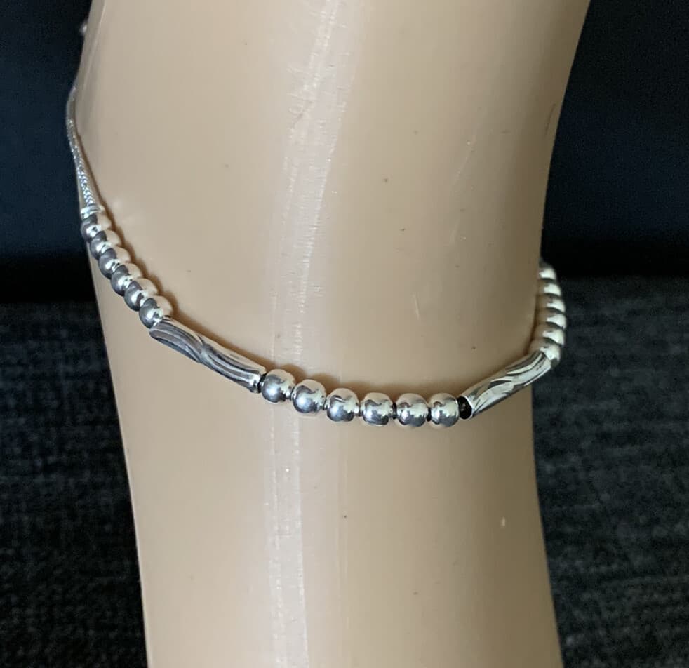 Indian Pakistani Silver Plated Foot Anklet Set Of Two