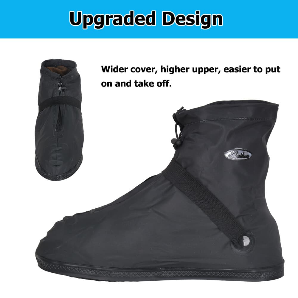 Reusable Rain Shoes Covers Anti-slip Waterproof Zipper Overshoes Boots Protector 5