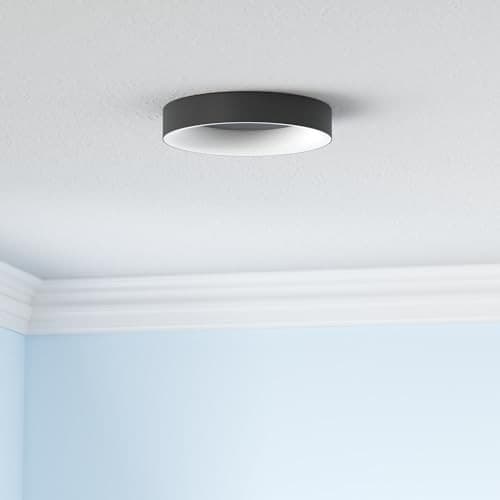 RGB Led Flush Mount Ceiling Light with Remote Control, 11 Inch 11 inch Black 2