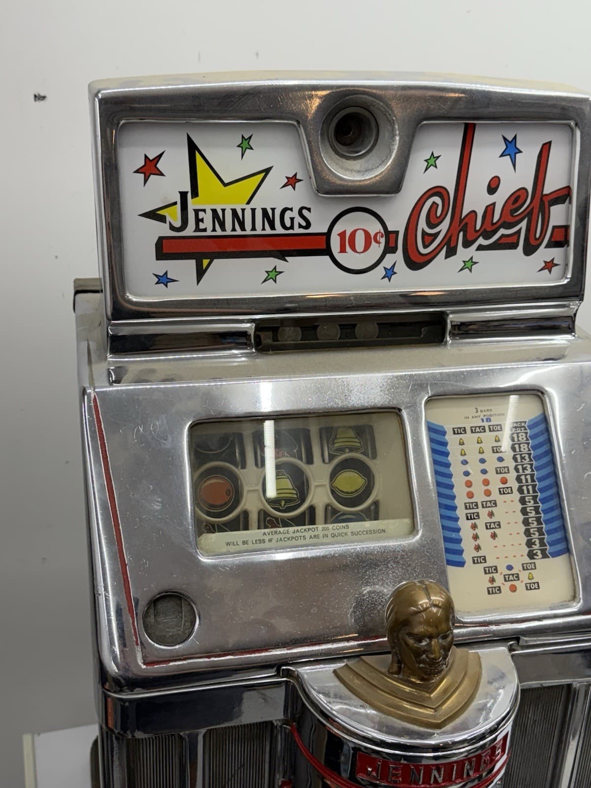 Jennings 10c Chief Tic-Tac-Toe Fruit Slot Machine circa 1930’s 5