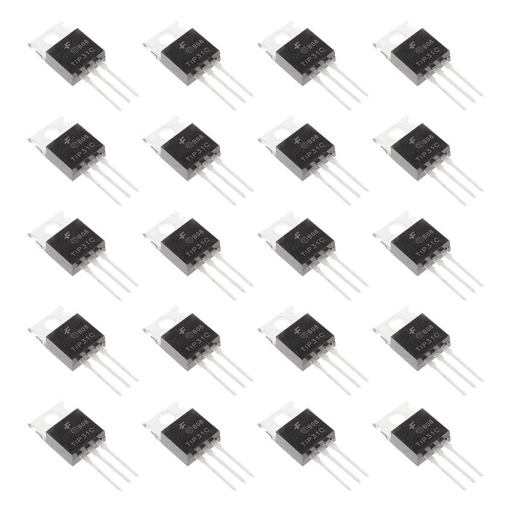 20pcs TIP31C TIP31 NPN Silicon Power Transistor,3 A 100 V TO220,3-Pin 