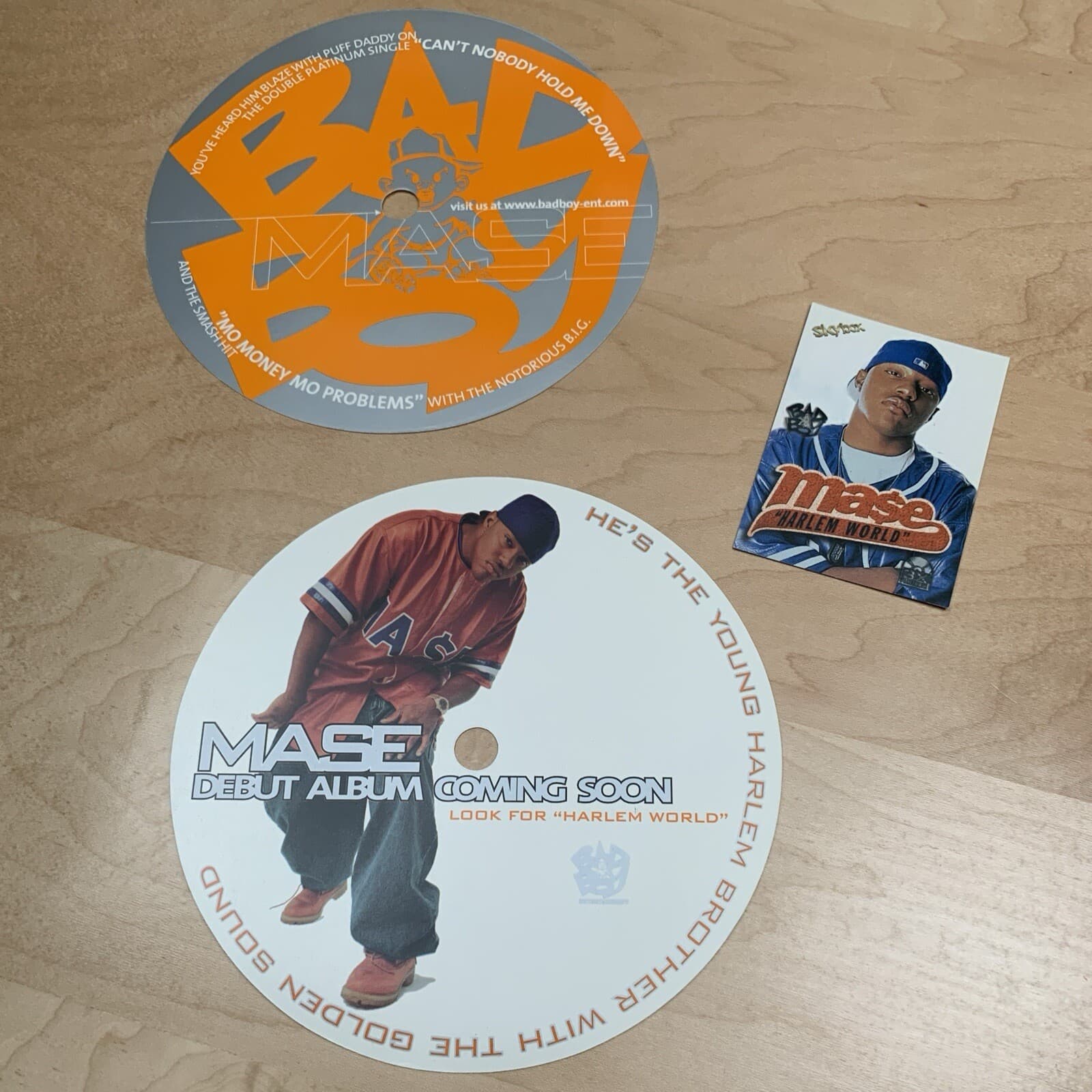 Mase Bad Boy Harlem World promo card lot hip hop 1997 Skybox 2