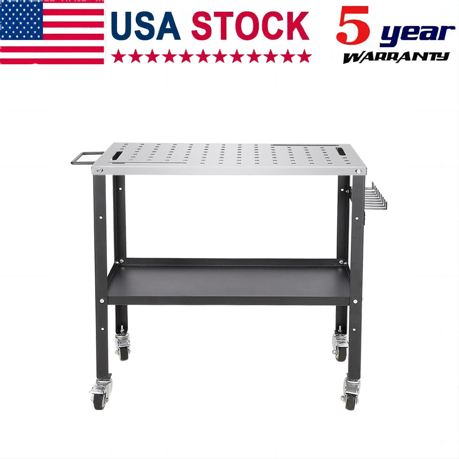 Welding Table 36"x24" 600Lbs Load Capacity Steel Welding Cart Workbench Table