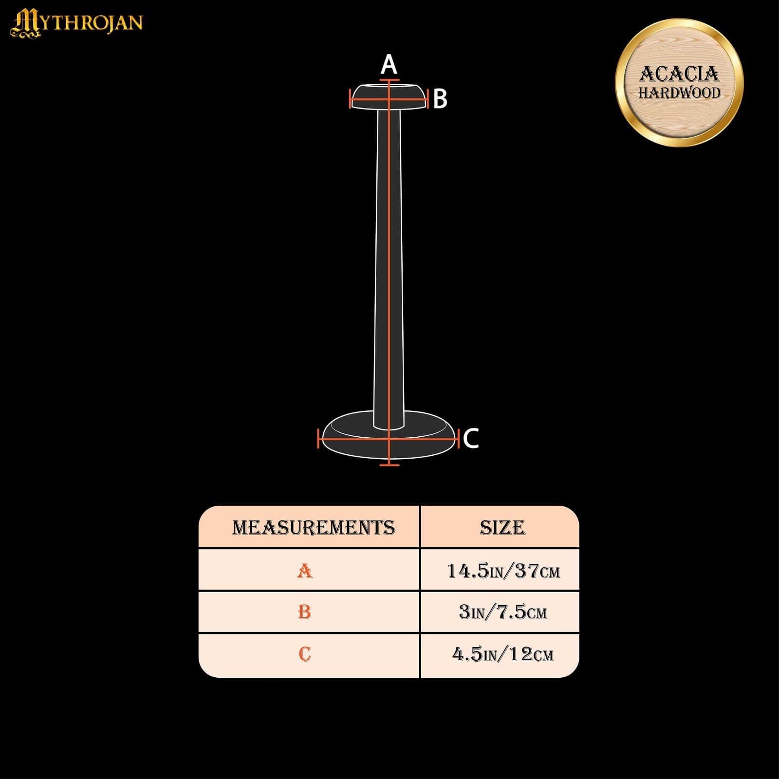 Medieval Helmet Stand Wooden Display Armor Holder Viking Knight Headwear Black 2