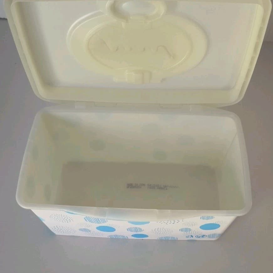 Huggies Baby Wipes EMPTY Container Blue Circles Pop Up Refillable  6