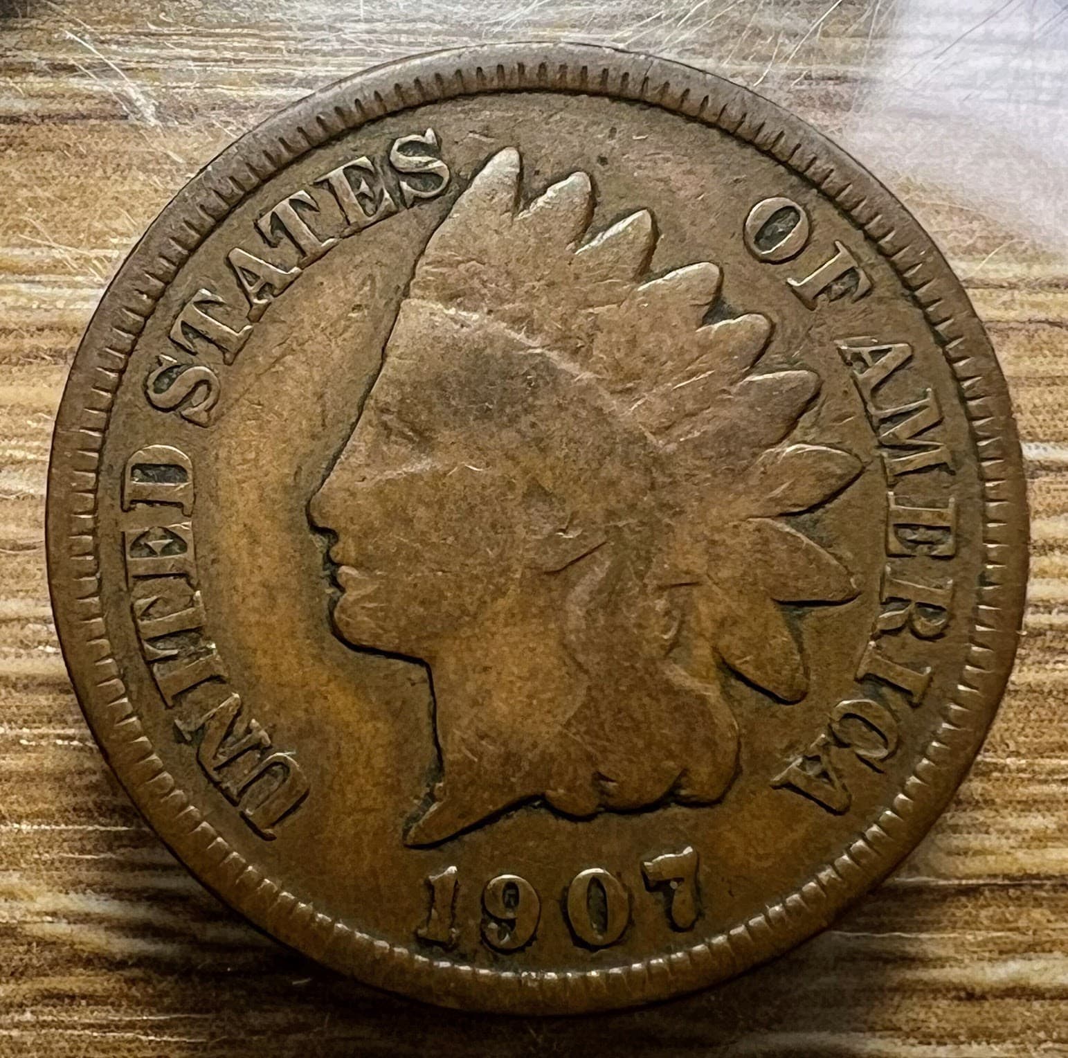 1907 Indian Head Cent - Actual Coin Shown - Free Shipping & Tracking INV#12