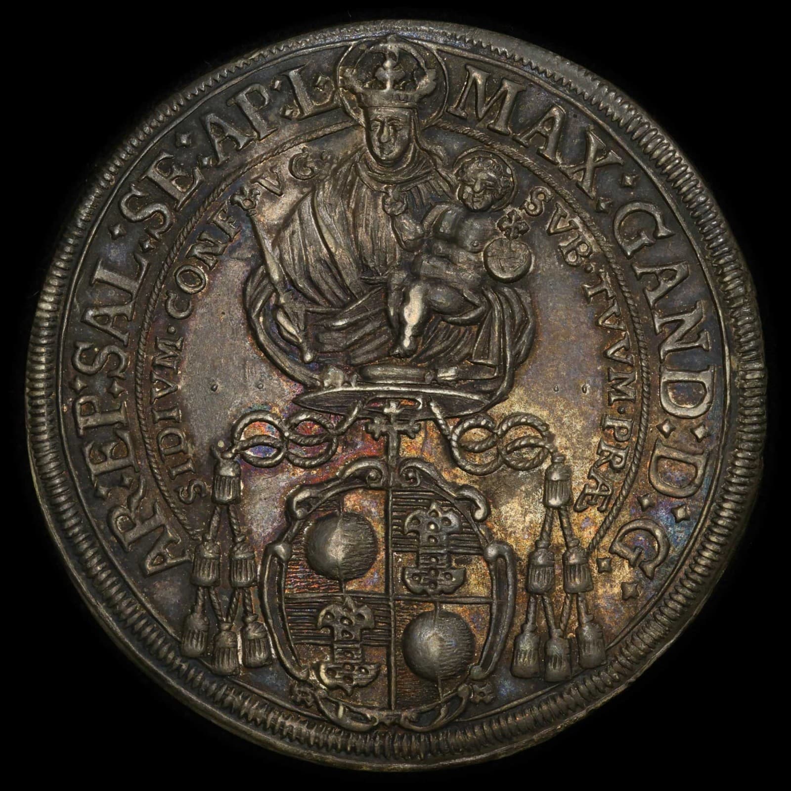 PCGS MS62 1680 AUSTRIA SALZBURG Max Gandolf von Kuenburg Silver thaler toned Top 4