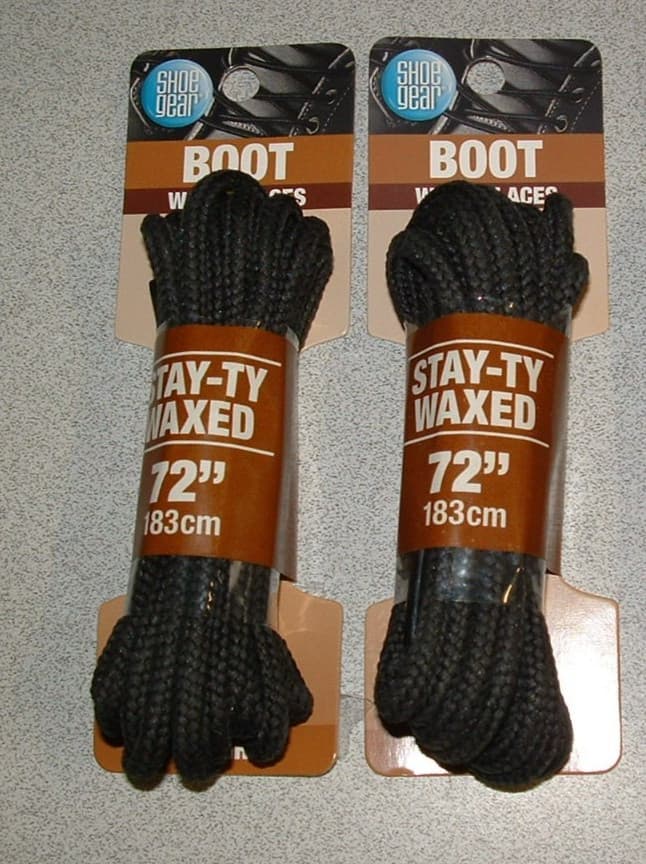 2 pair   Black Waxed Boot Laces 72” (183 cm) Show Gear String s