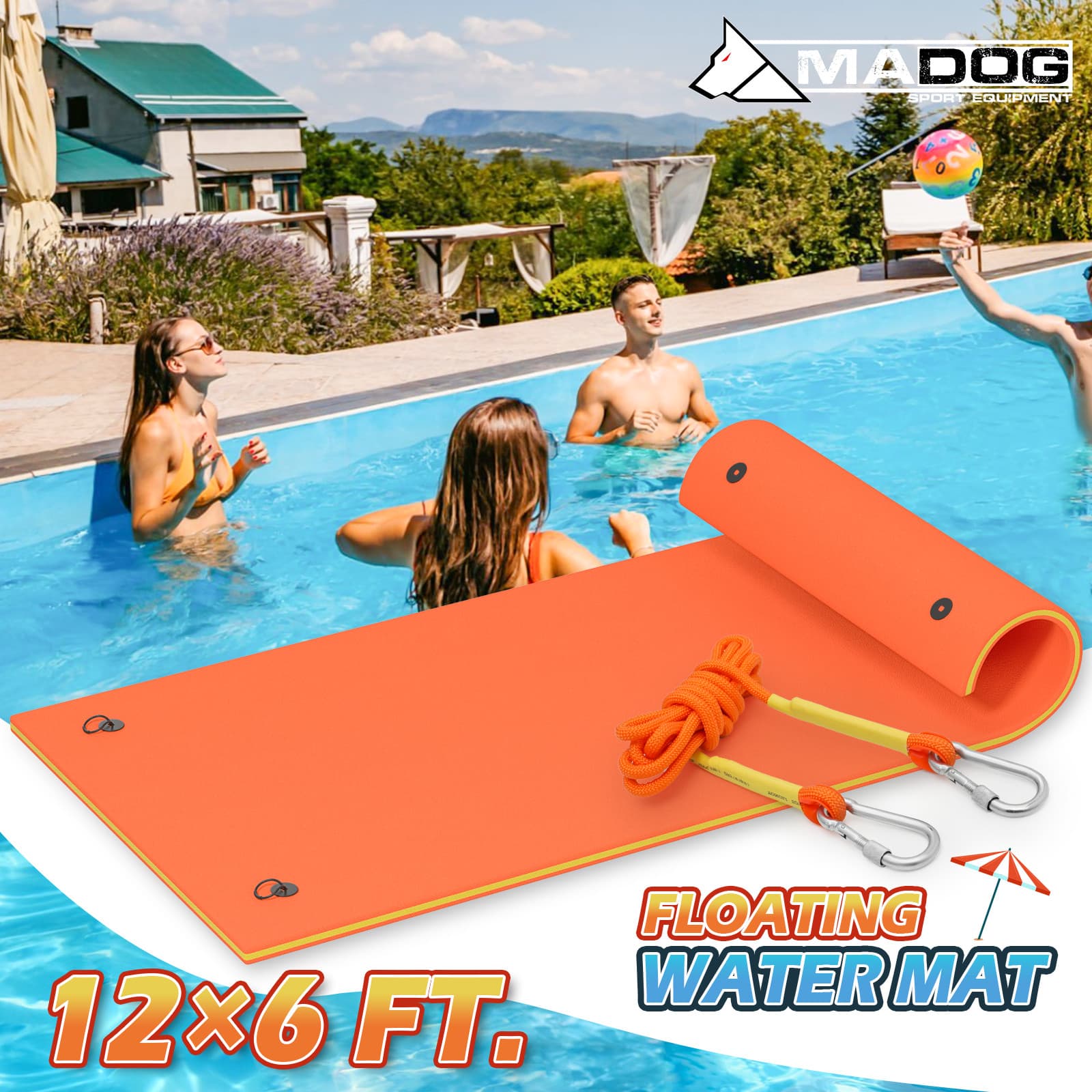 12x6 ft Floating Water Pad River Gaint Float Mat 3-Layer XPE Foam Lounge Bed