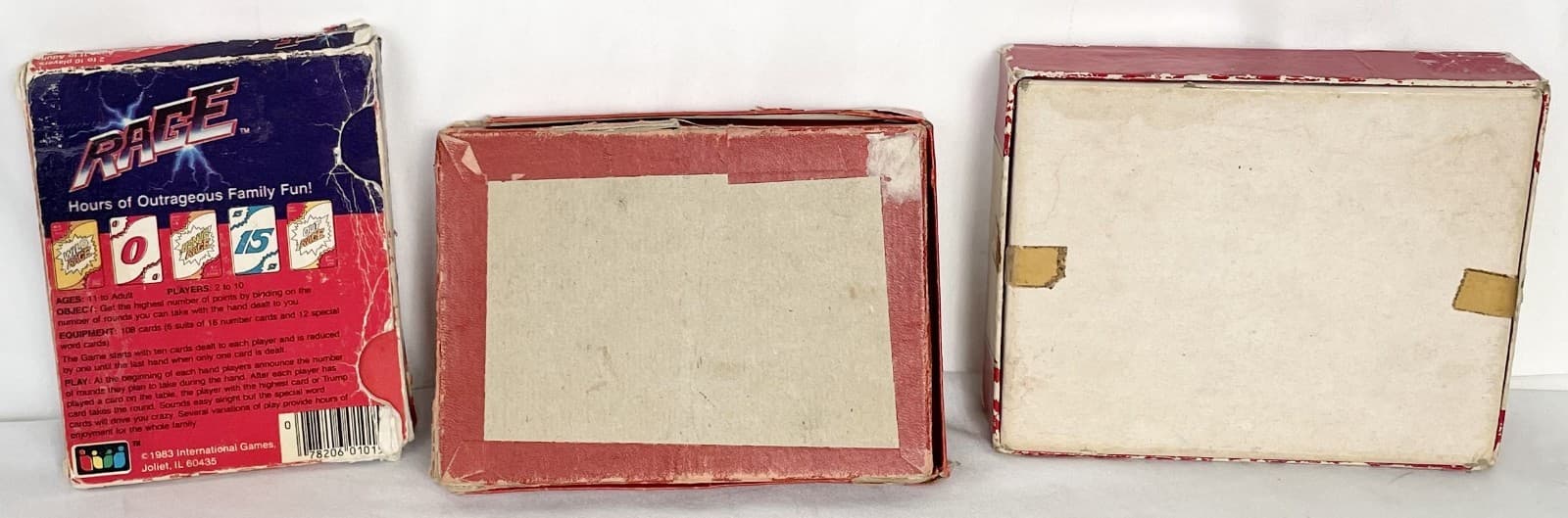 VTG Rage UNO 1983 Rough Box + Dixie Rook 1919 Complete + Flinch 1938 2