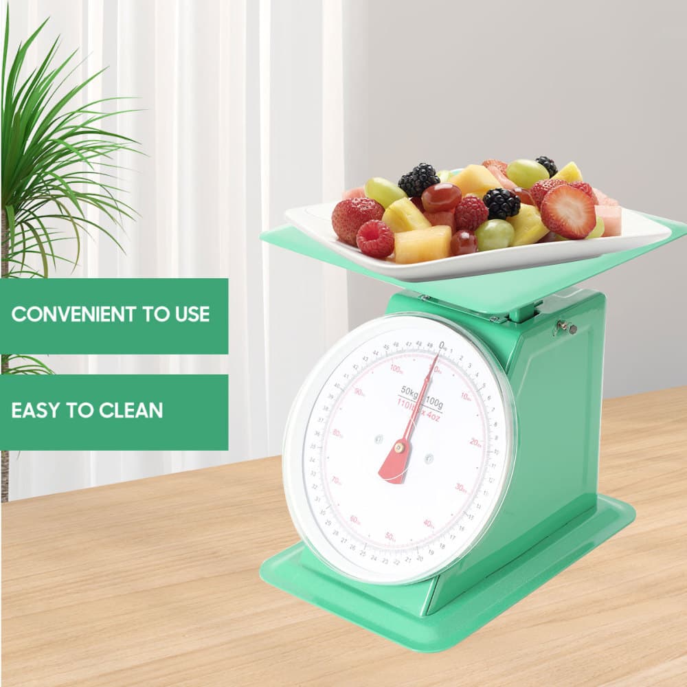 110LBS Heavy Duty Mechanical Weighing Scale Analog Food Scale Kitchen Industrial 2