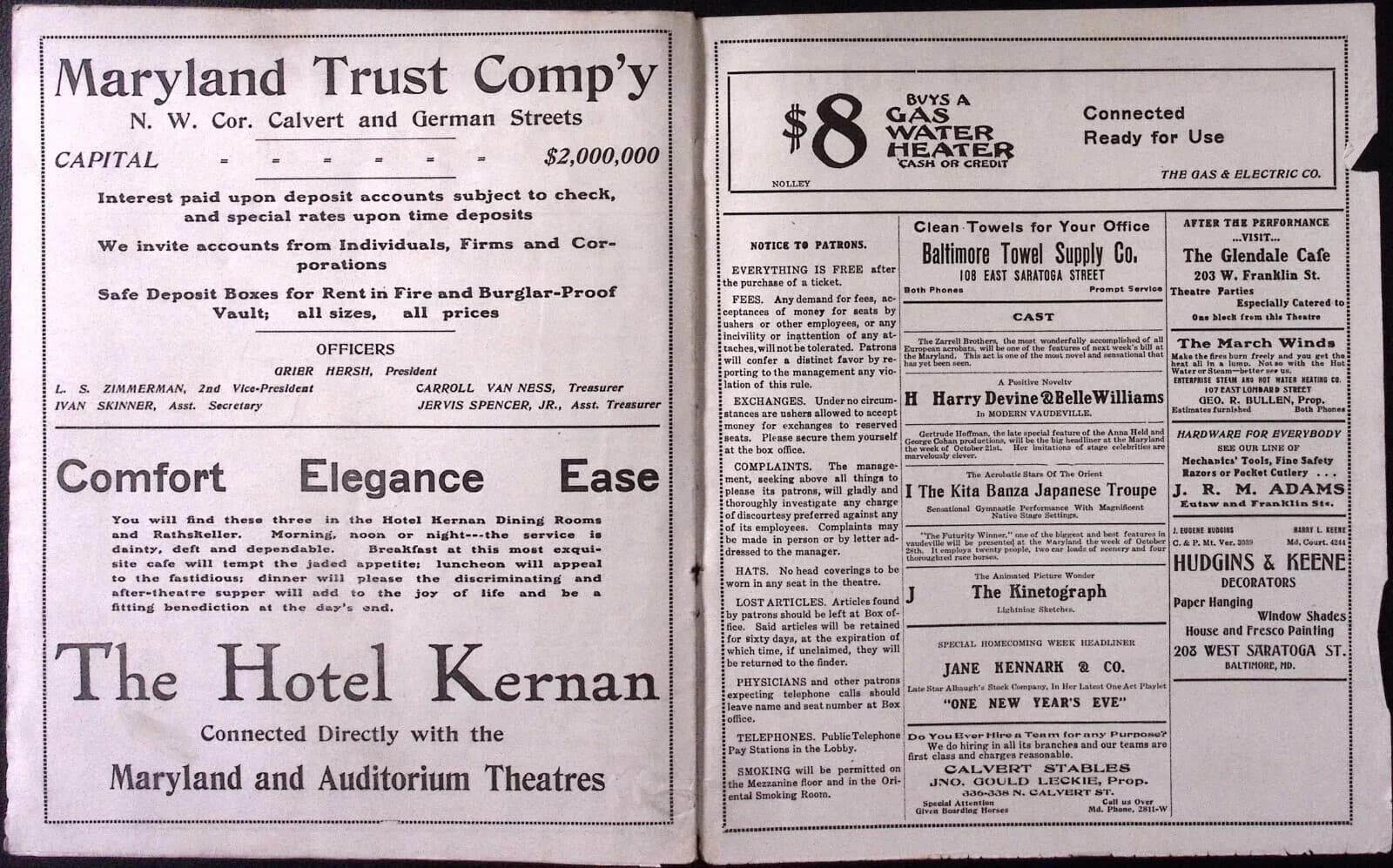 October 7 1907 Maryland Theater Vaudeville BF Keith's Circuit Weekly Program 2