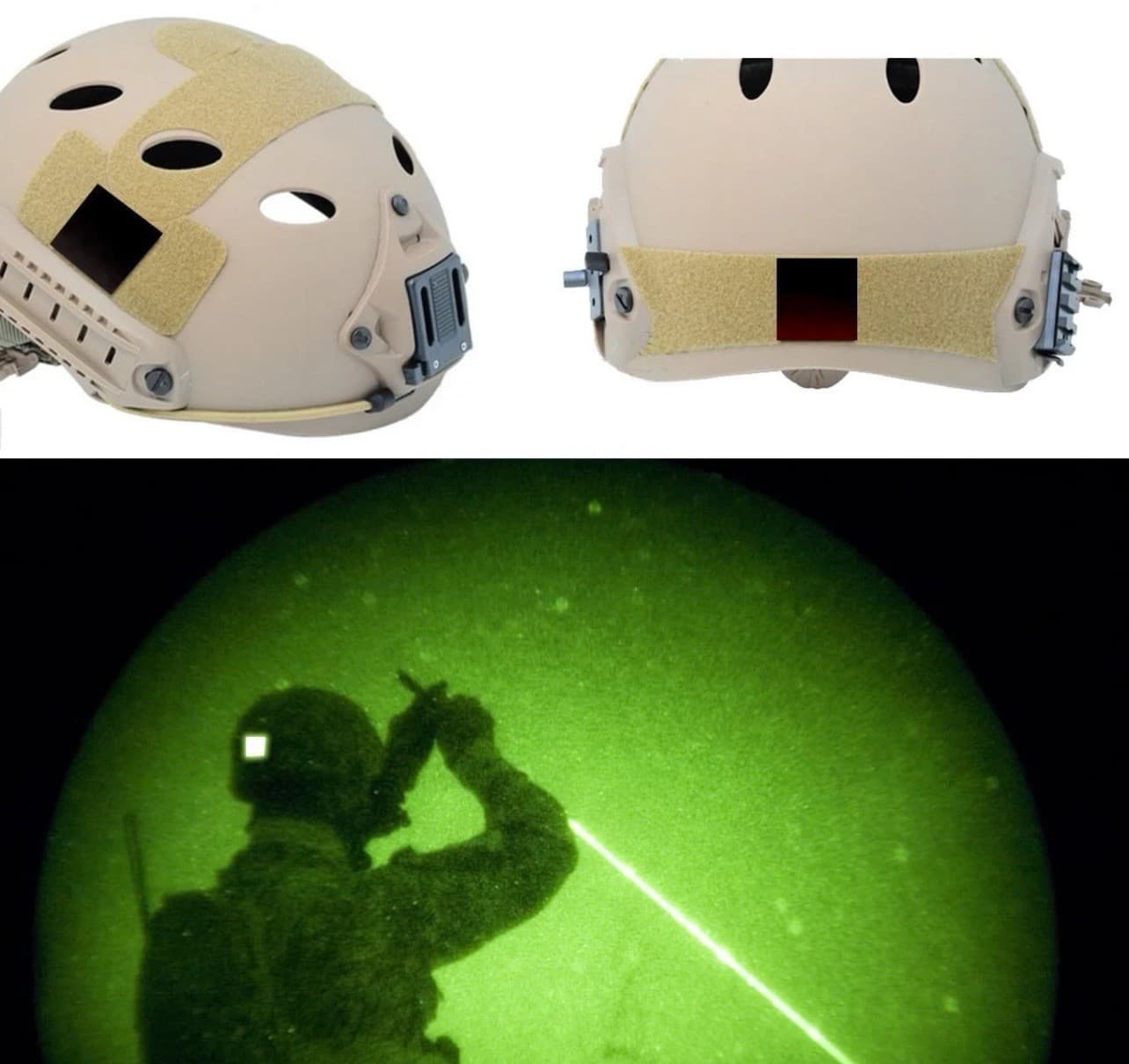 1" IR Squares X3 Patch Infrared IFF Marker USGI (Hook / Sew On Loop Back) - New 4