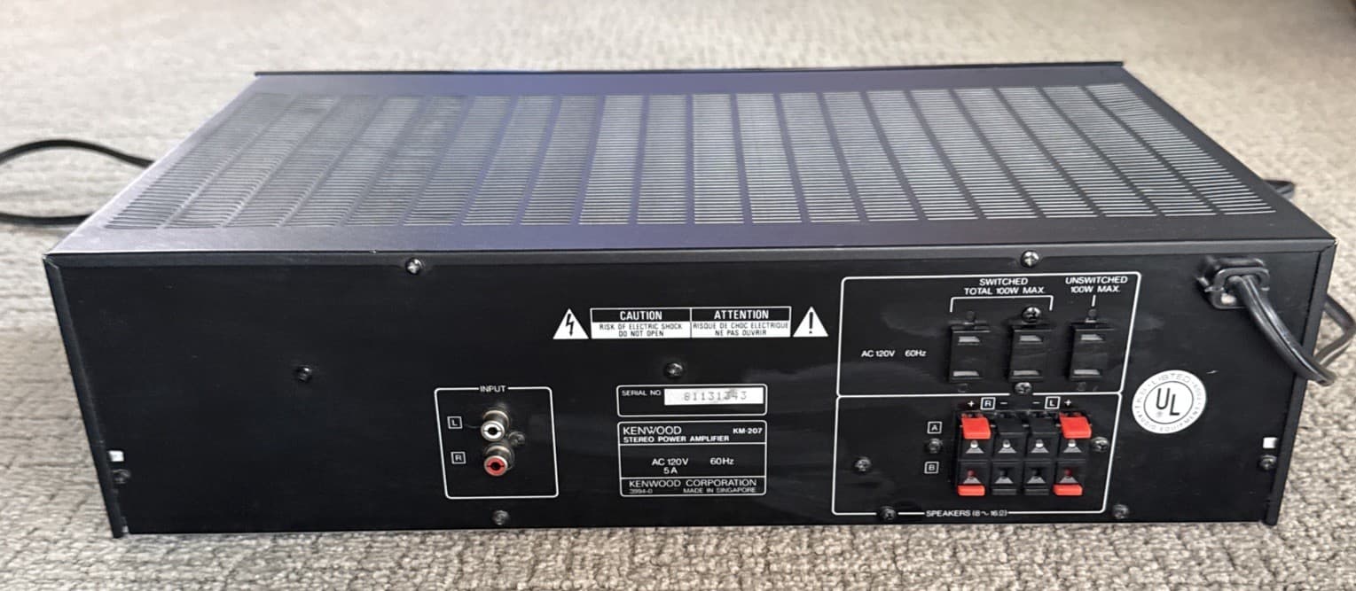 KENWOOD KM-207 Stereo Power Amplifier Wide Dynamic Range Tested Working 6