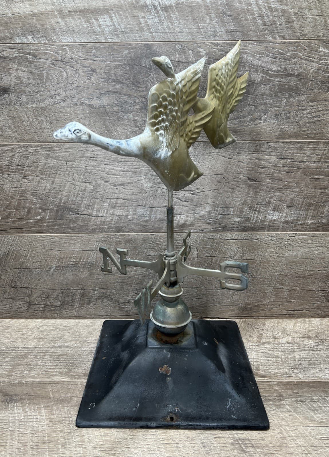 Antique Copper Brass Patina Flying Geese Weathervane Garden Tabletop Decor 4