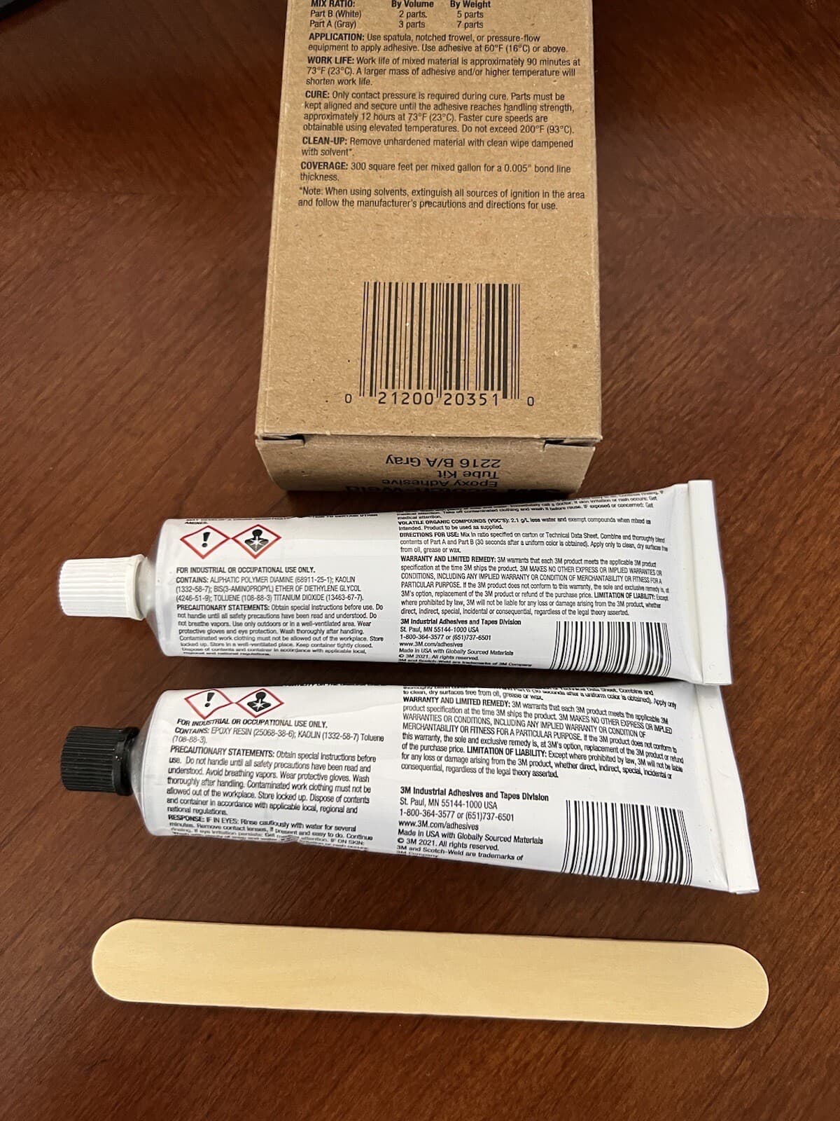 3M ScotchWeld Epoxy Adhesive EC-2216 Part B/A, Gray, Kit -SOLD AS 2 PACK(2 Kits) 4