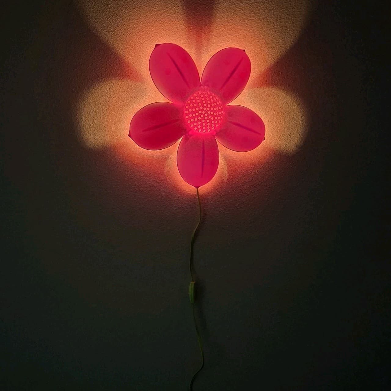 IKEA Smila Blomma Y2K Pink Flower Wall Lamp VTG Corded Night Light Works 2