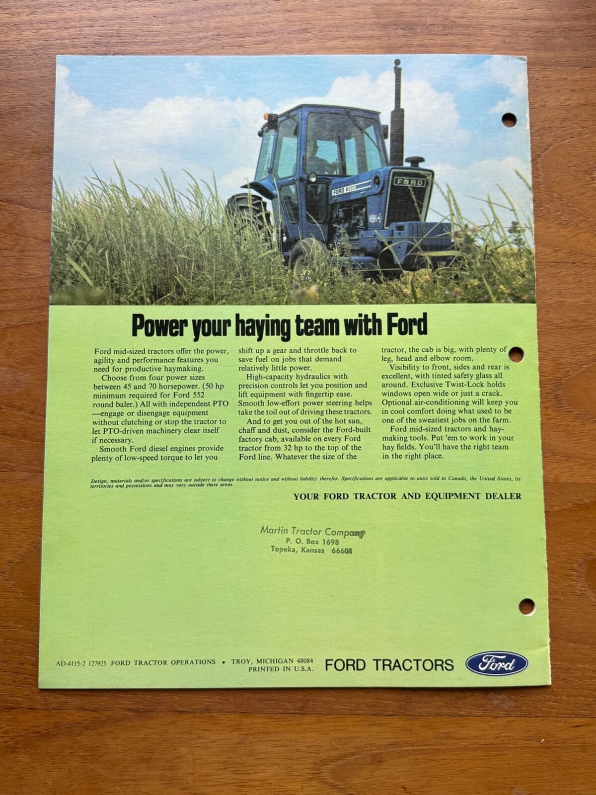 Vintage Ford 552 Baler Haying Equipment Advertising Brochures Hay Farm Ag 5