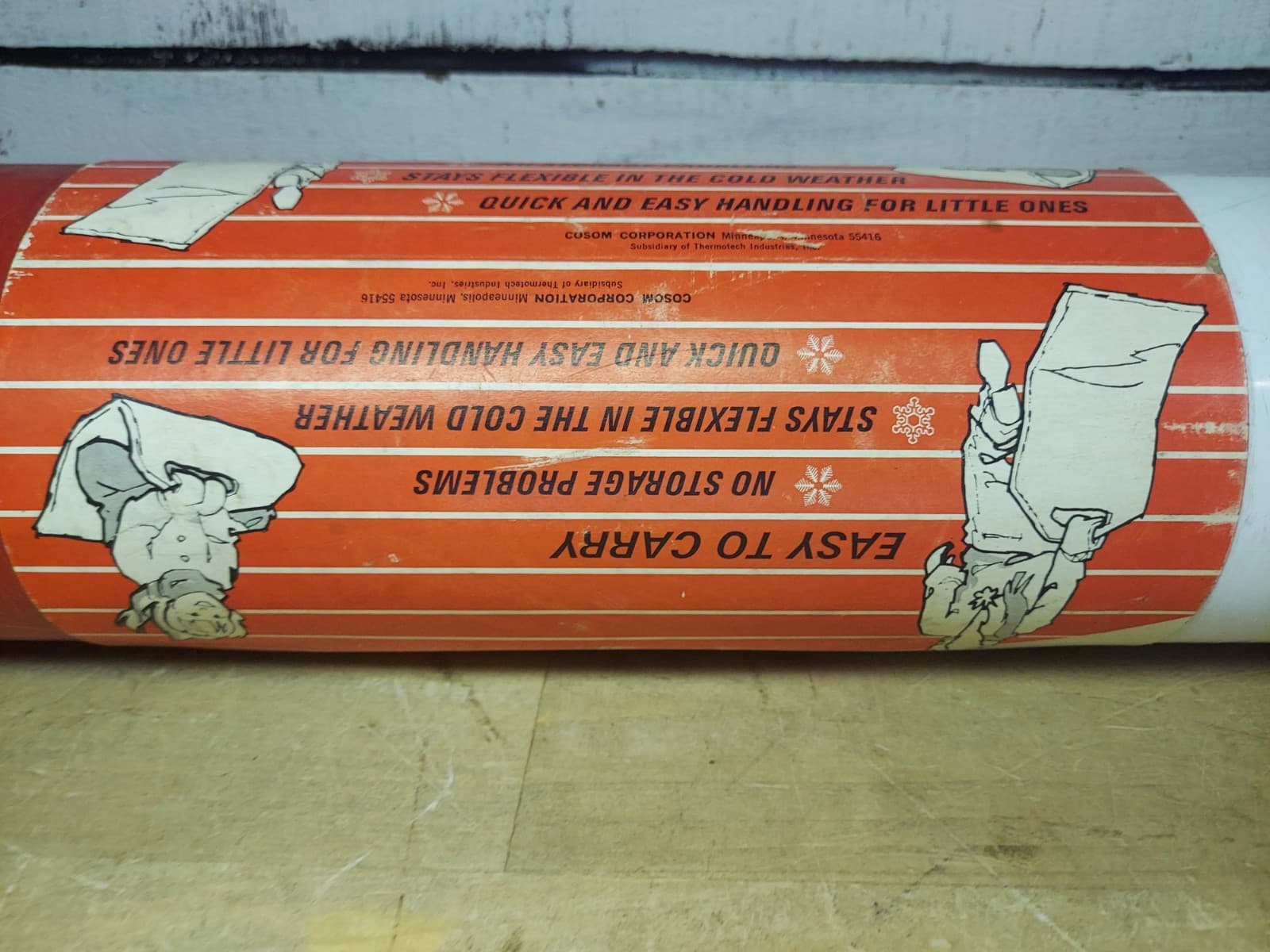 Vintage Cosom Mini Boggan Snow Sled Like Greased Lighting Red & White 5