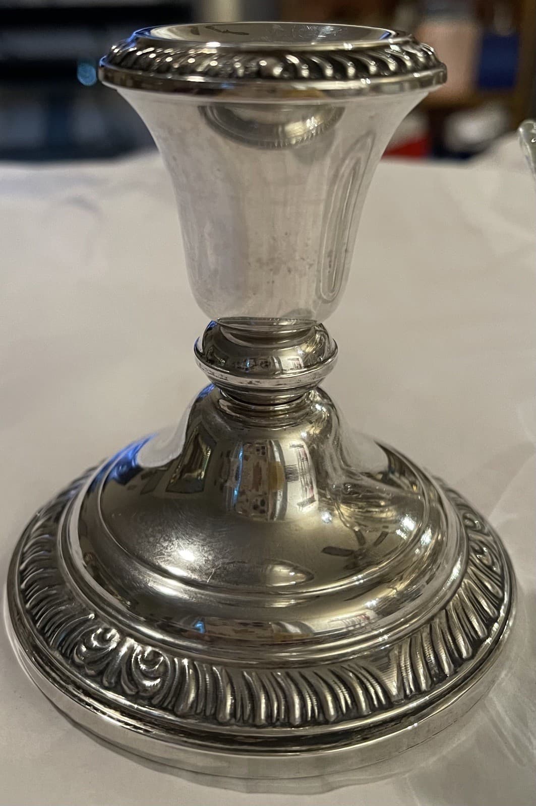 Stunning Frank M Whiting Sterling Silver 2000 Glass Compote Bowl Candlestick 3