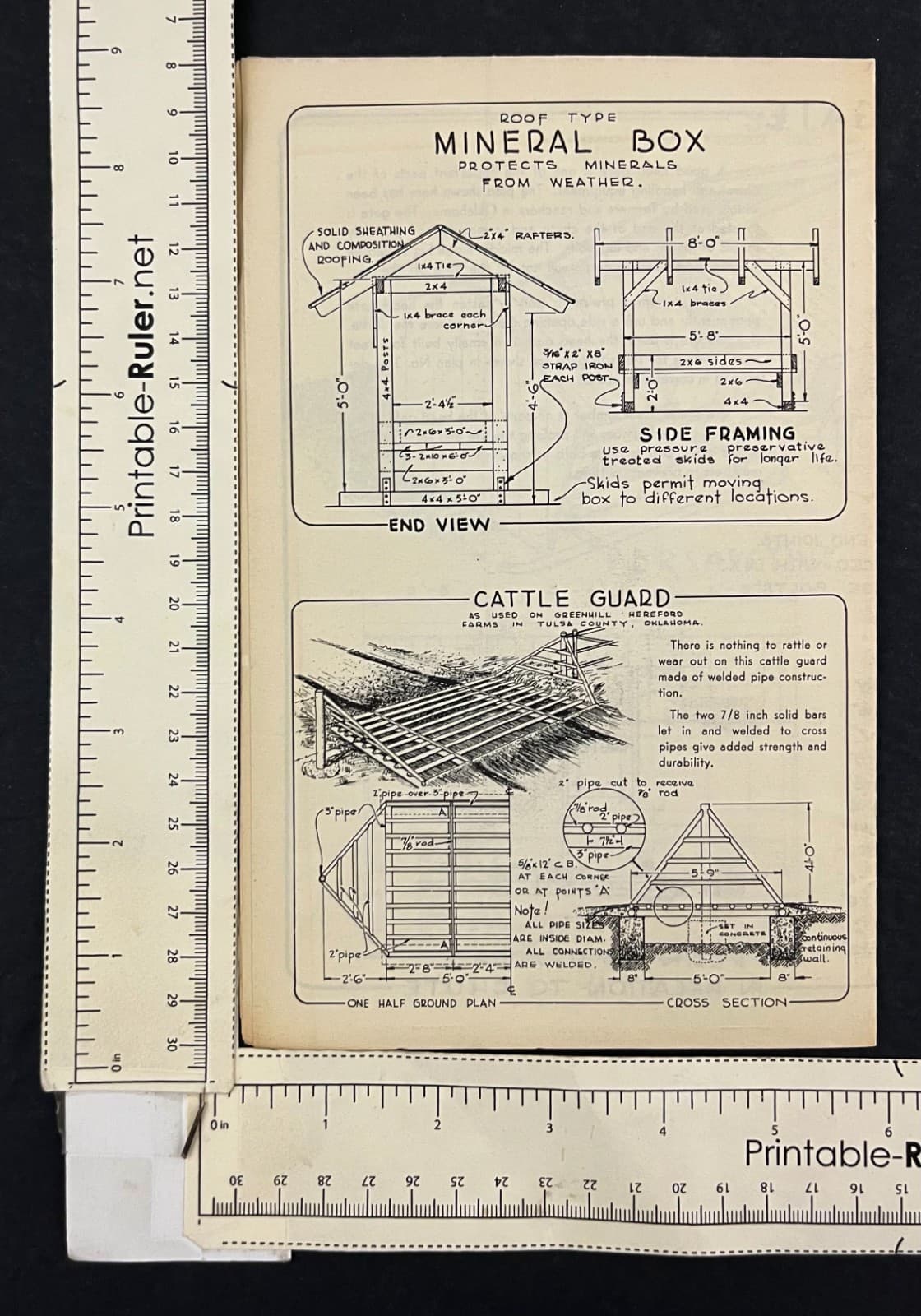 1940s Cattle Feeders Plans Equipment Oklahoma A&M College VTG Diagrams Brochure 4