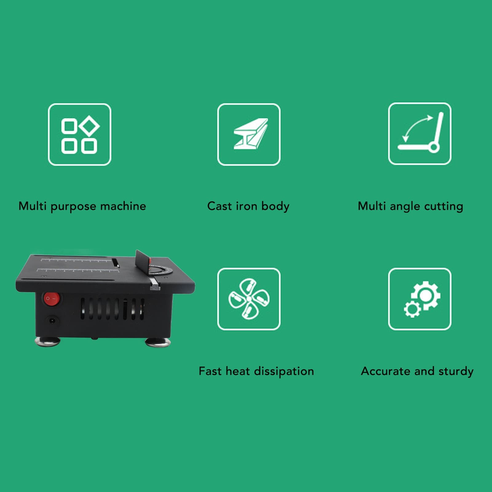 100W Mini Table Saw Speed & Angle Adjustable Desktop Electric Saw Cutter NEW 6