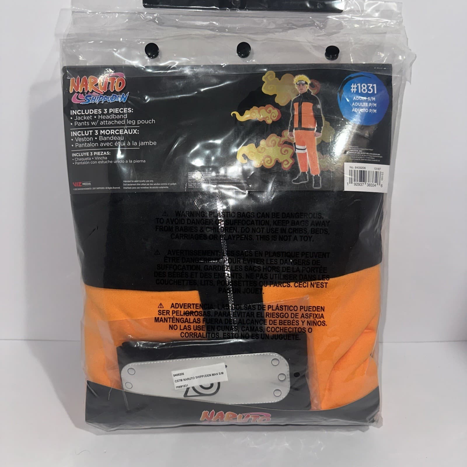 Naruto Shippuden Halloween Costume Adult Small/Medium Fits Up To Size 42 4