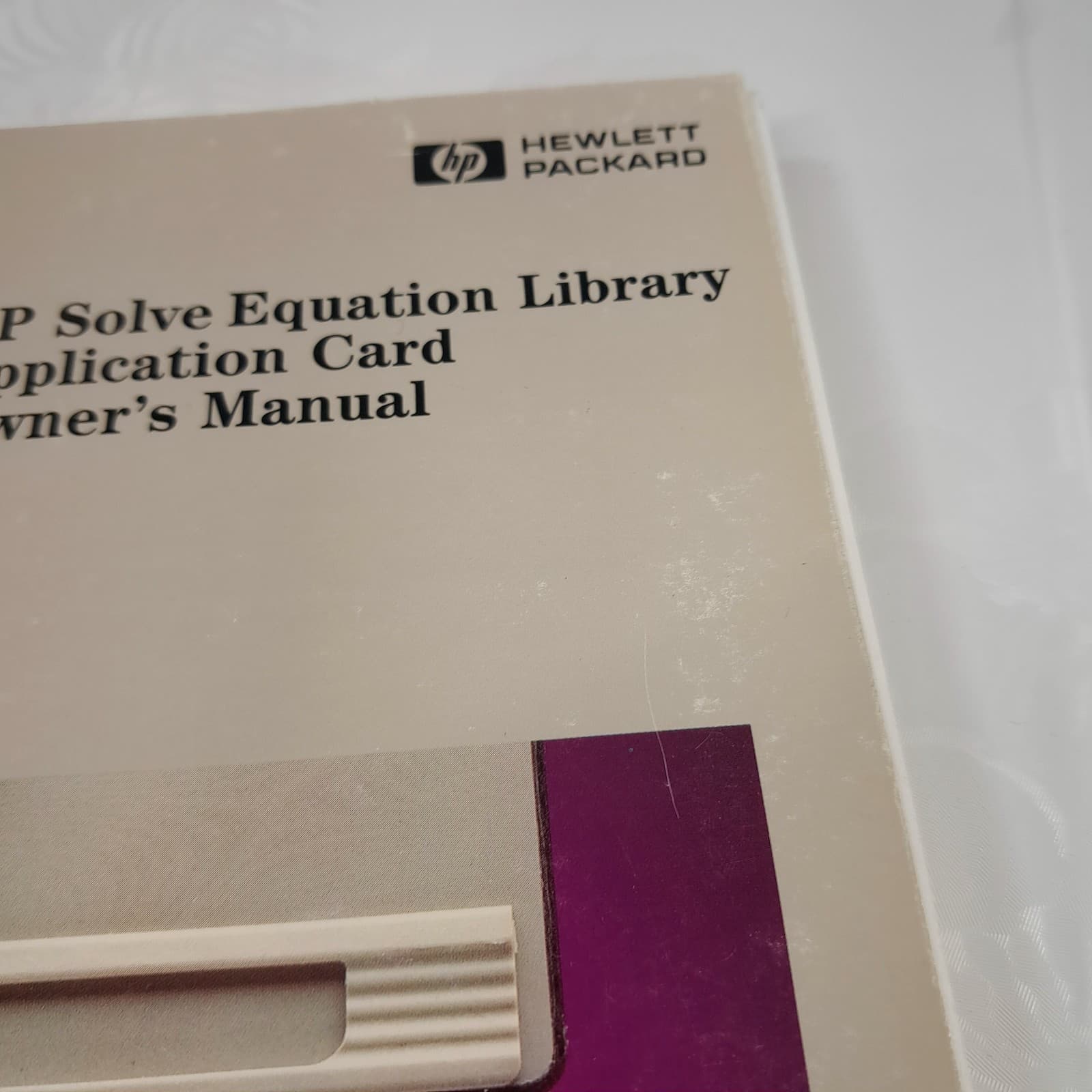 HEWLETT PACKARD HP Solve Equation Library Application Card Owner's Manual 8211A 2