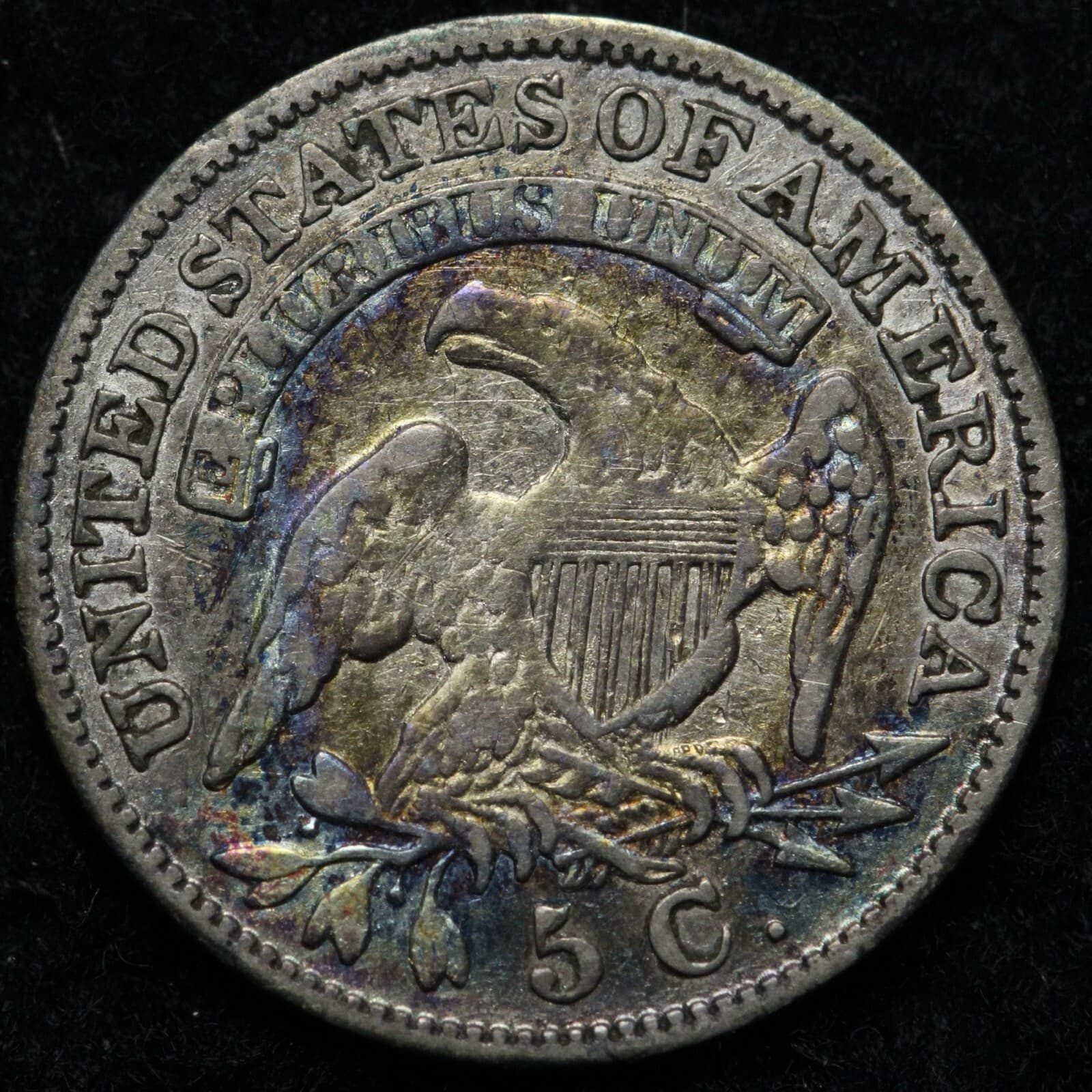 1830 Capped Bust Silver Half Dime AU TONED E210 SKCEM 2