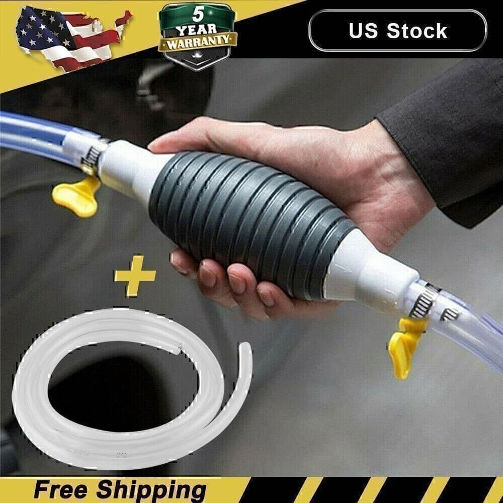 1SET Siphon Hand Pump Portable Manual Car Fuel Transfer Pump Fits For Gas Petrol 4