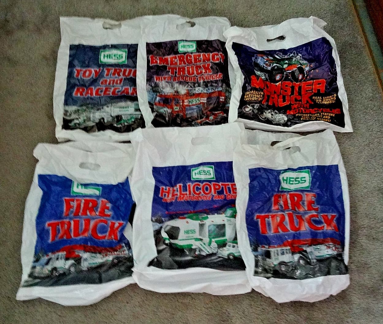 Hess Truck Collector Plastic Bags Lot of 6 (2 Fire Truck) 4