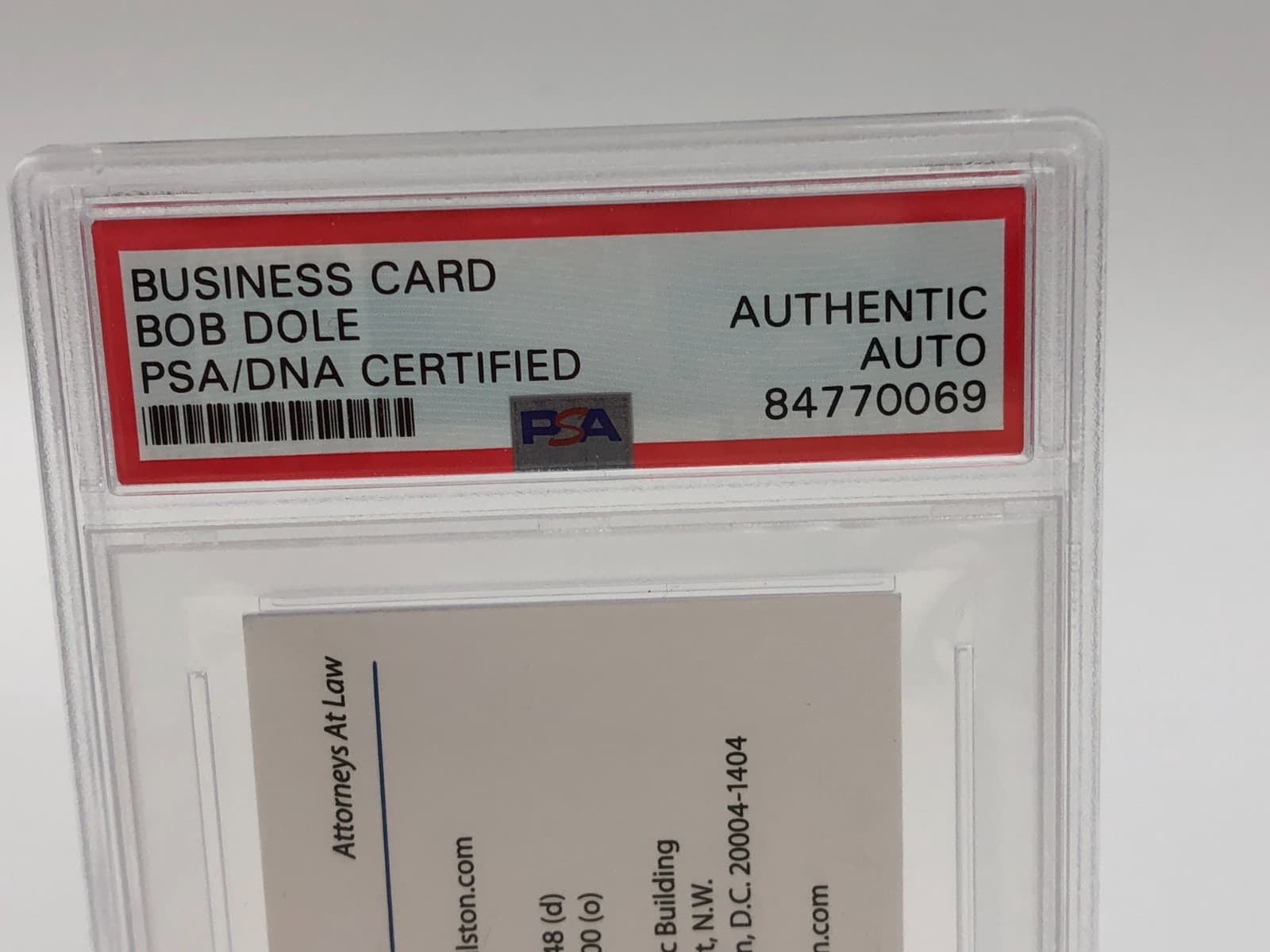 Senator ROBERT DOLE PSA AUTO Authentic Signed BUSINESS Card ALSTON & BIRD KANSAS 3