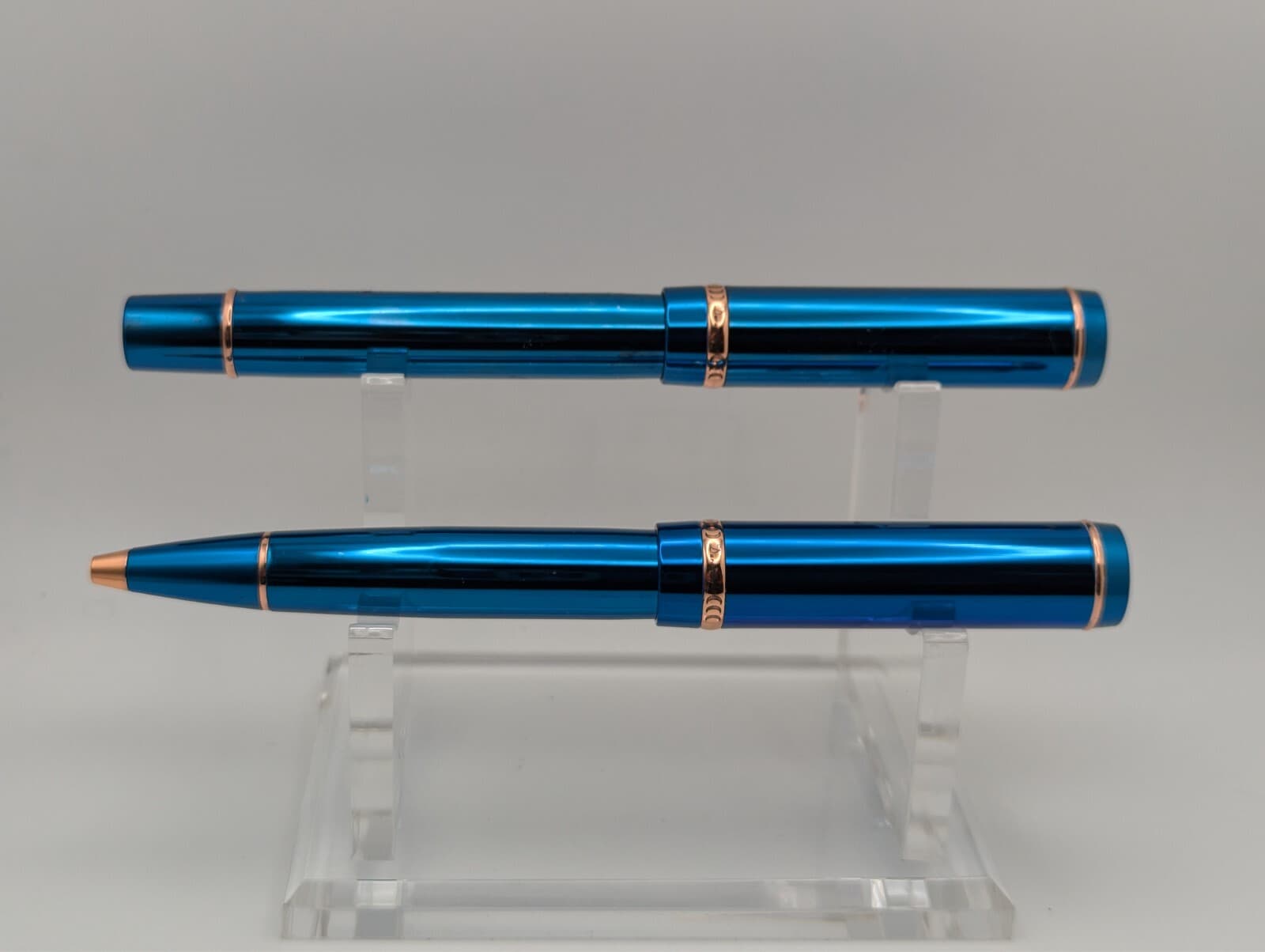 Conklin Duragraph Blue Metal Fountain and Ballpoint Set (Pre-Owned) 3