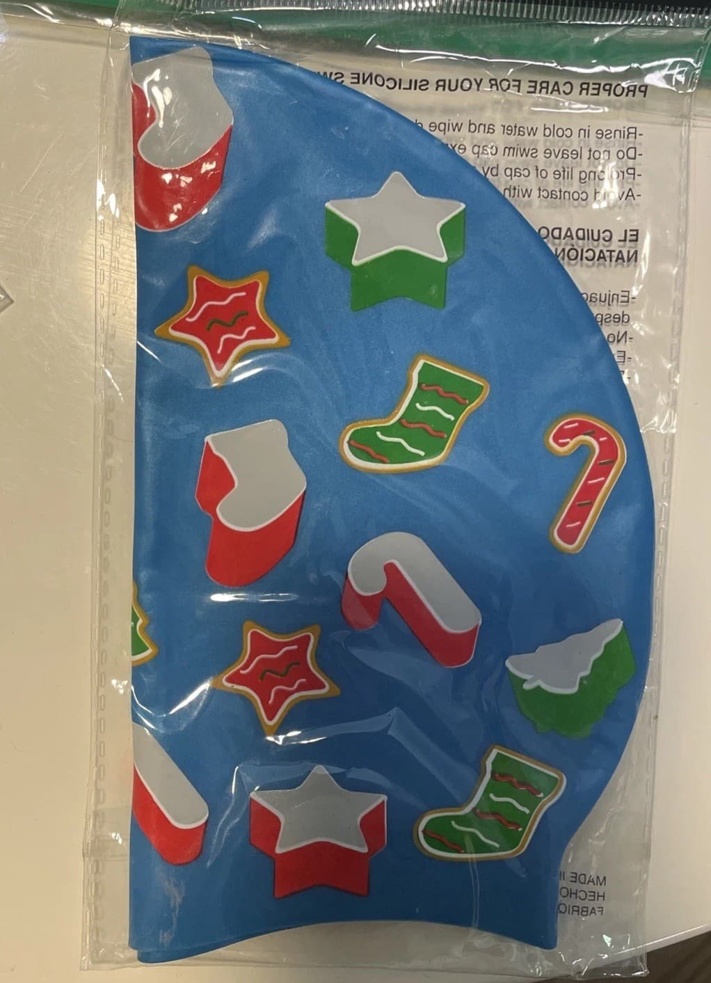 9 New Themed Silicon Swim Caps Never Worn. In Original Package. 5