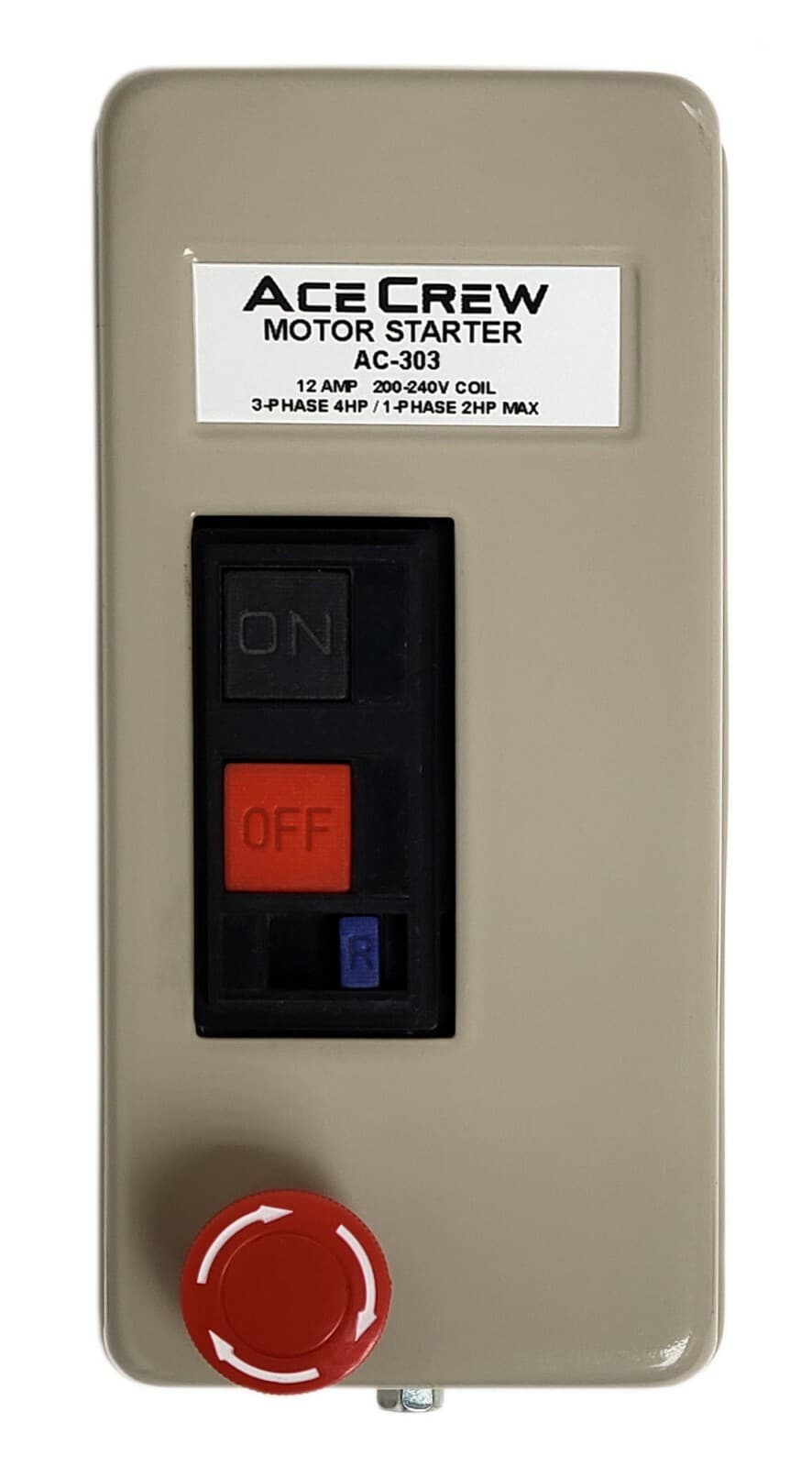 Mini Magnetic Motor Starter 200-240V Coil 3-Phase 4HP or Single-Phase 2HP AC-303 3