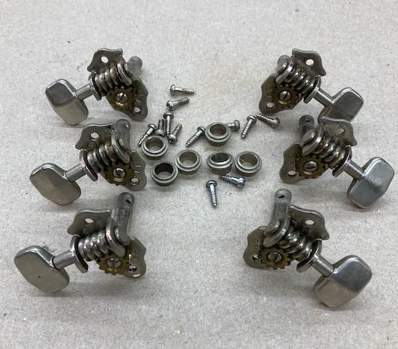 Vintage Grover Sta tite  guitar  tuners  nickle whole set bushings and screws