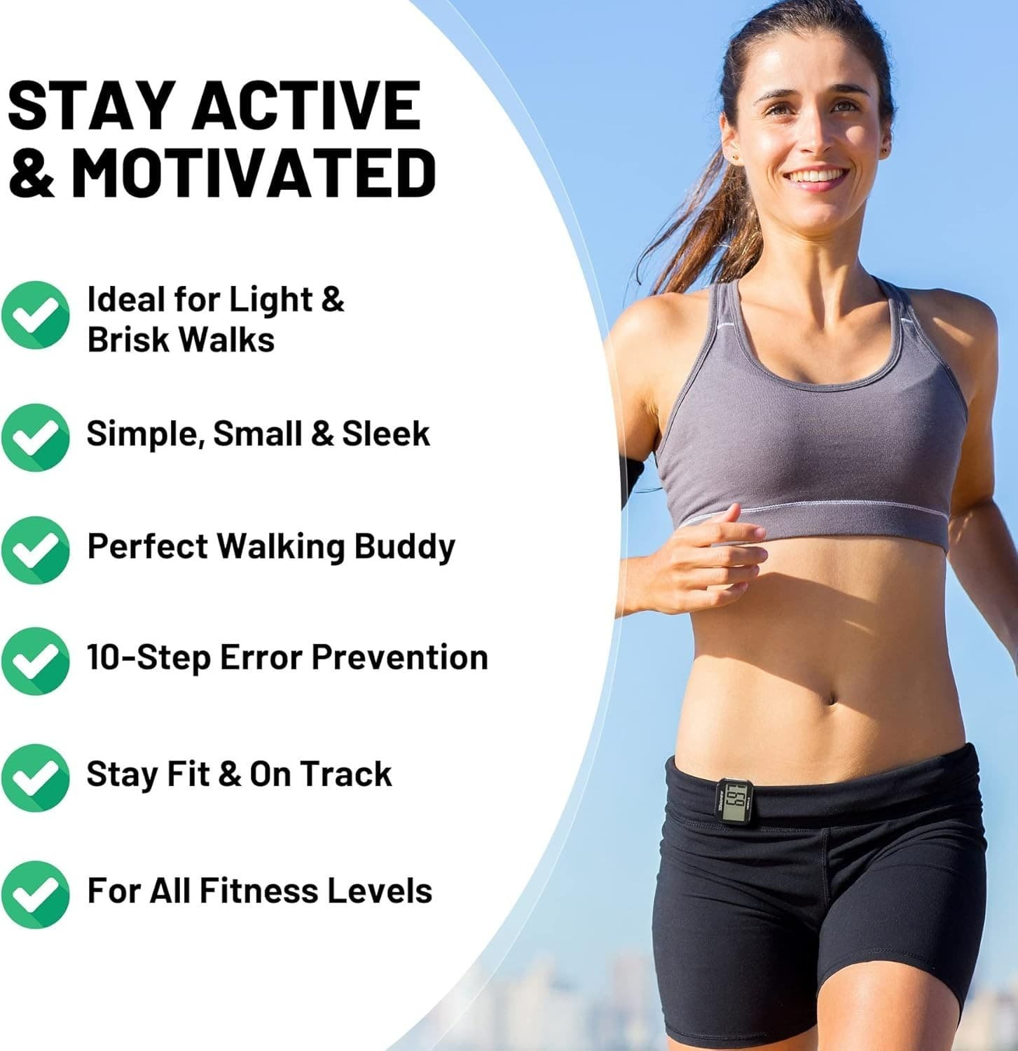 3D Pedometer for Walking, Simple Step Counter with Large Digital Display 5