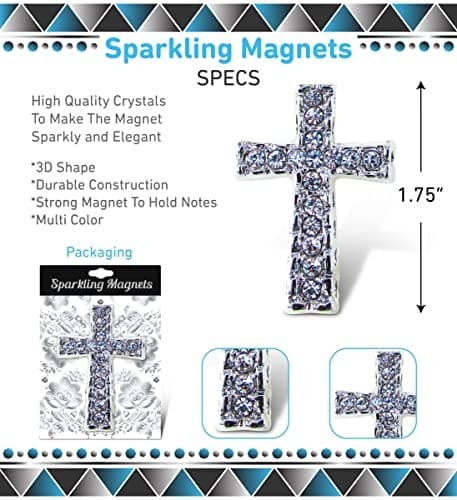 COTA Global Cross Silver Sparkling Rhinestones Fridge Magnet - Christian  3