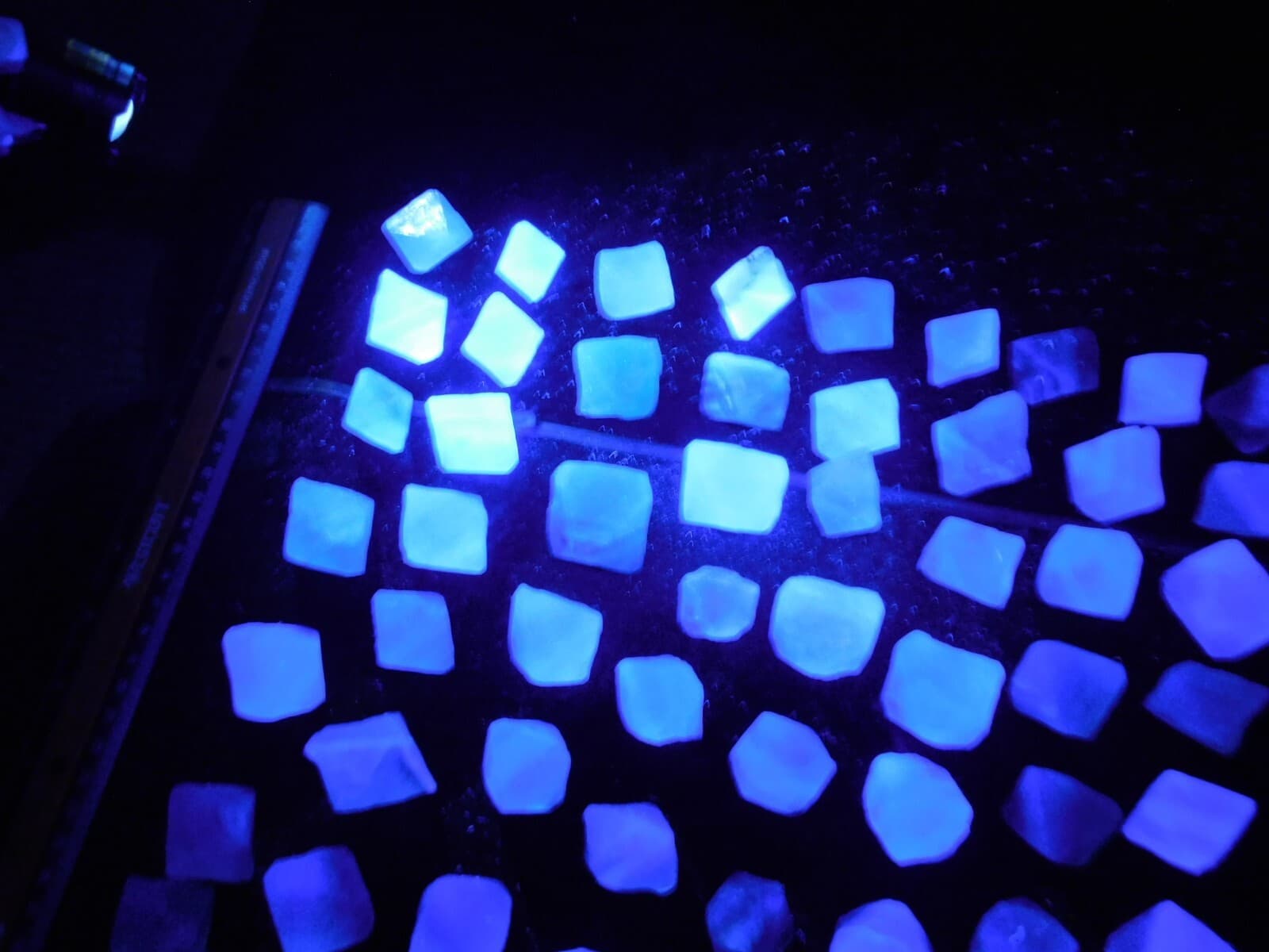 Over One Pound! or 500 Grams! Fluorescent FLUORITE Octahedron Crystals 6