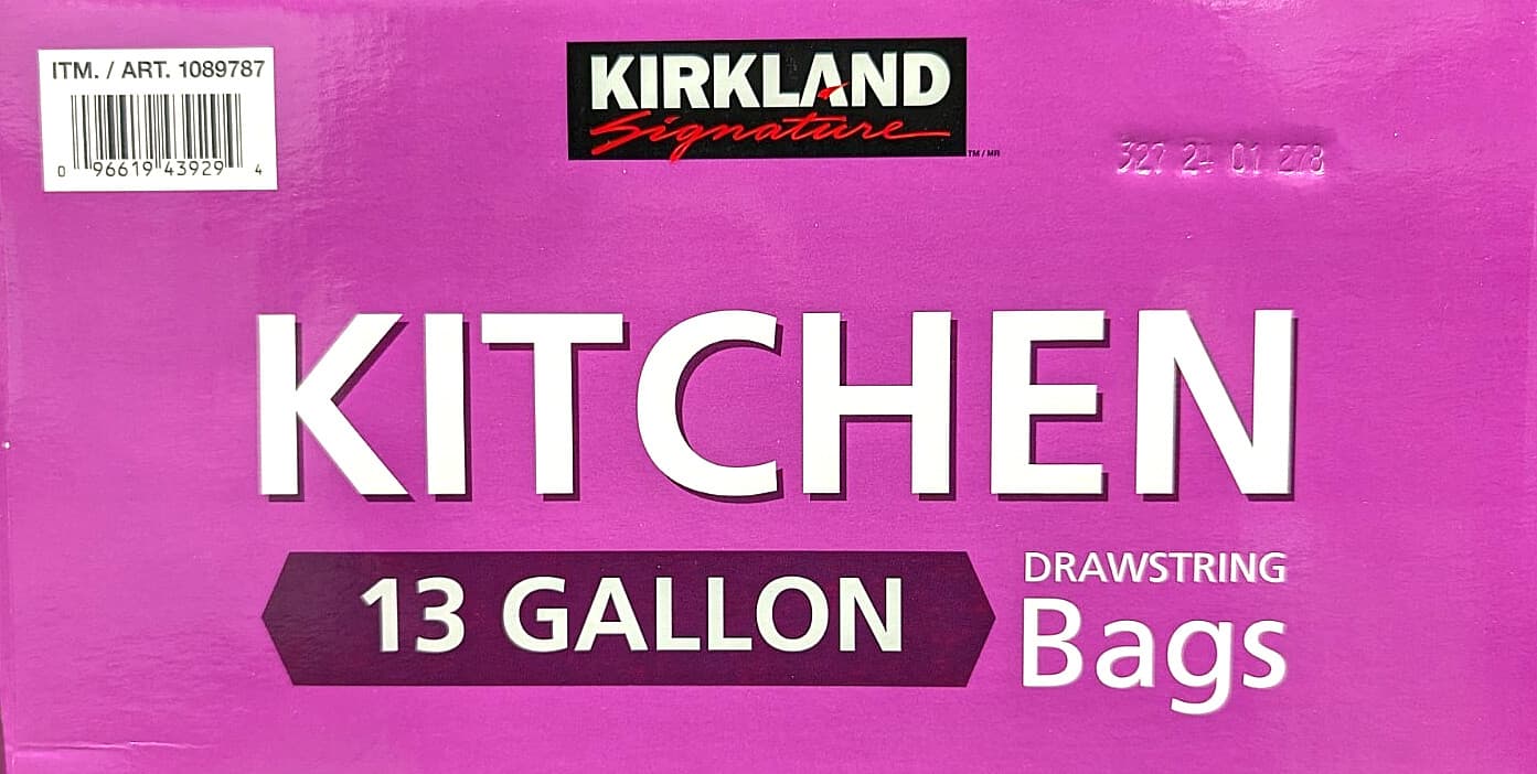 Kirkland Signature Flex-Tech Kitchen Drawstring Bags 2x Thick 13 Gal 200 Bags 3
