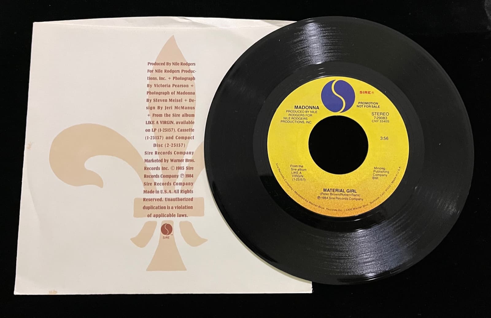 MADONNA LIKE A VIRGIN GSD PROMO WHITE VINYL RECORD ALBUM & 2 PROMOTIONAL ITEMS 5