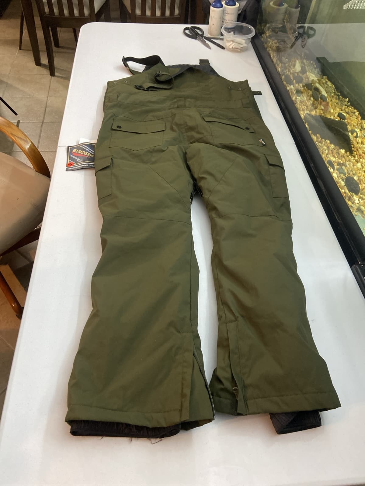 Bumdeep women's Snow Overalls Medium Green Snowboarding Ski 5