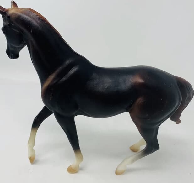 Breyer Paddock Pals Horse Dark Brown Feather-Look Design on Face 6" x 7" Vintage 4