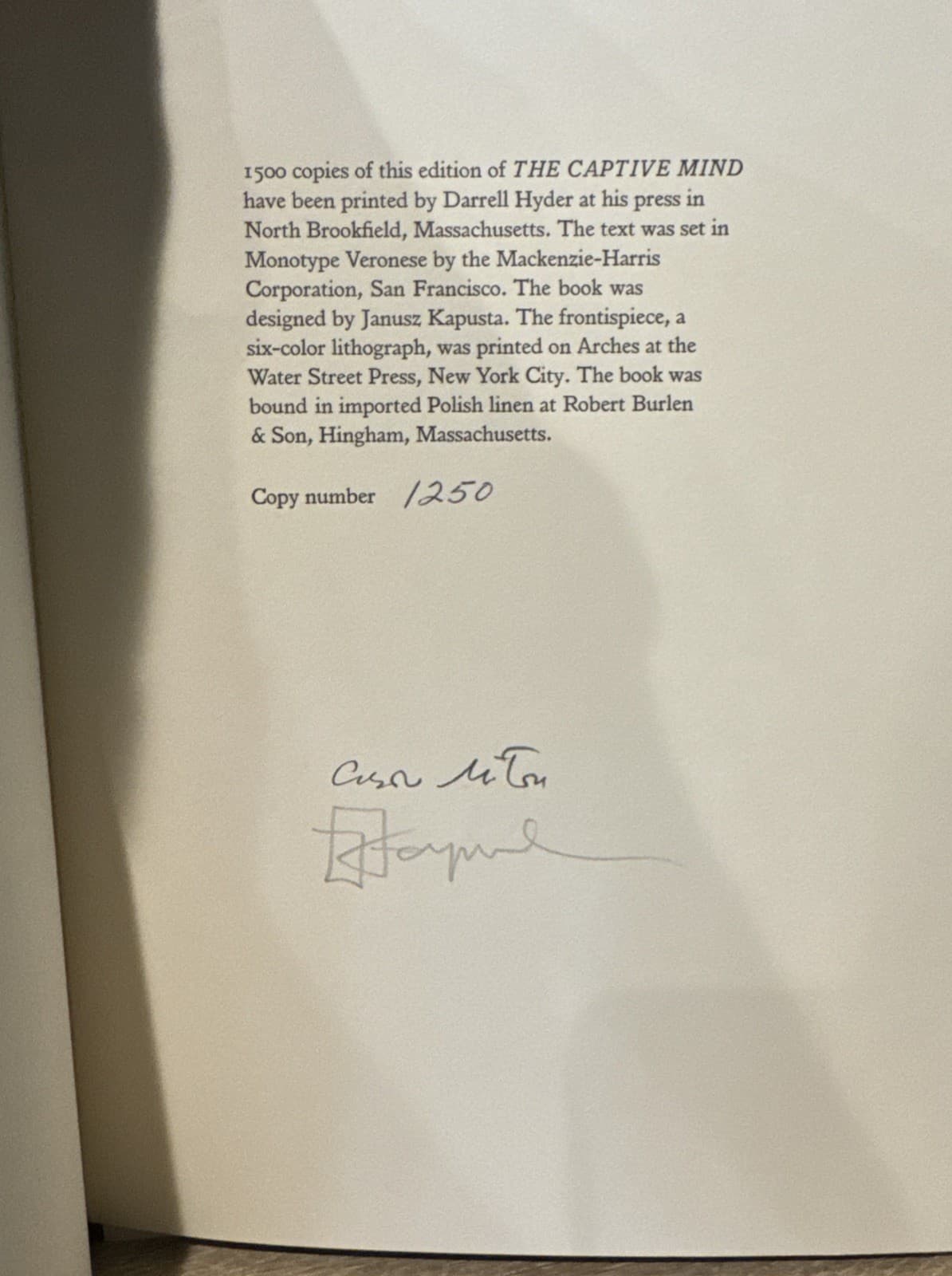 LEC Limited Editions Club THE CAPTIVE MIND Czeslaw Milosz on Stalinism  lith G2U 6