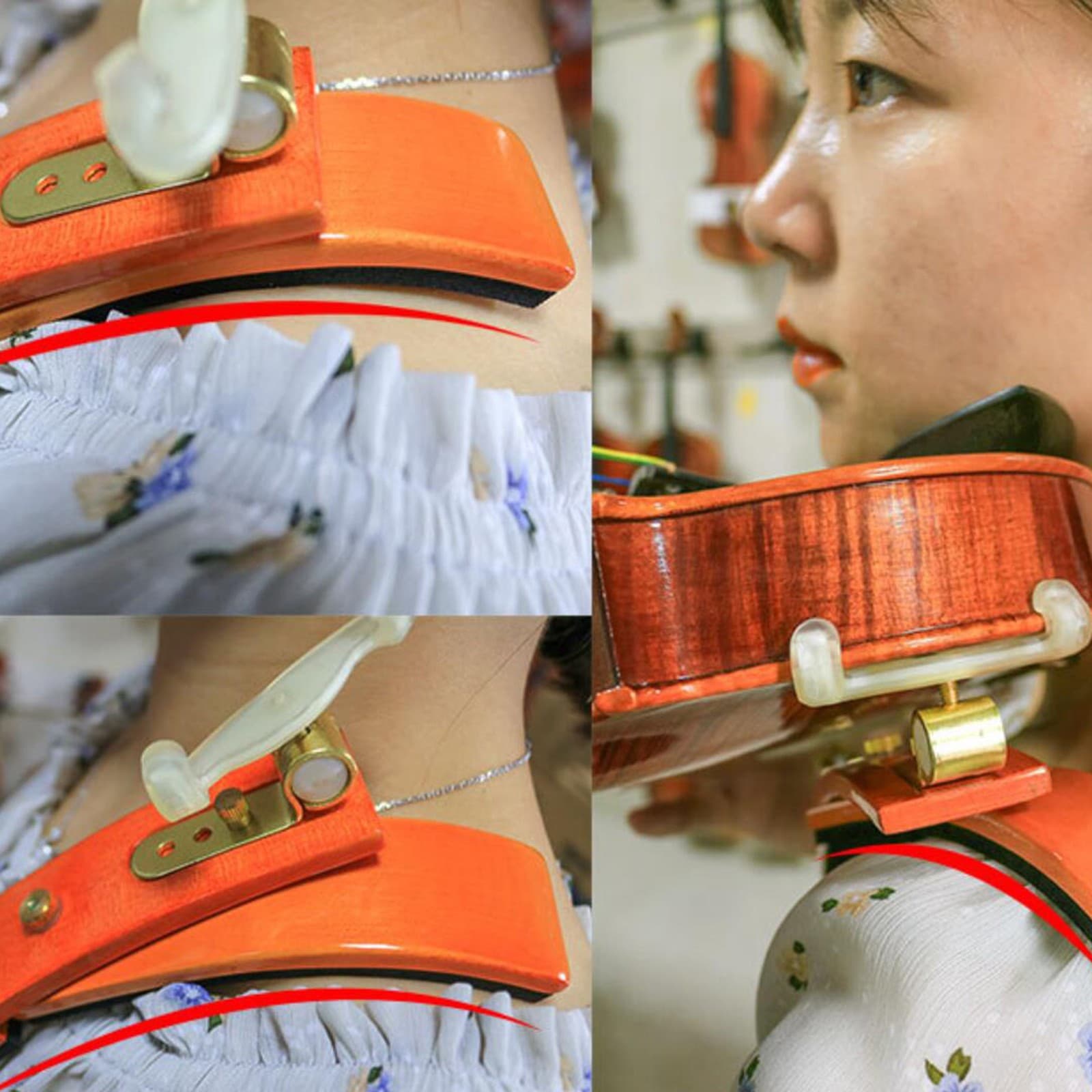 New Violin Shoulder Rest For 4/4 3/4 Violin Adjustable Height Rotated Angle 2