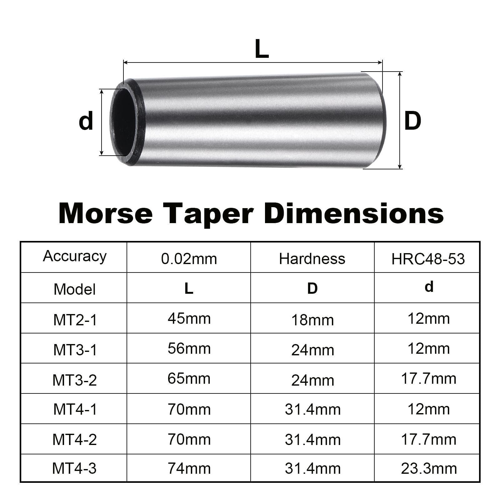 MT3 to MT2 Reducing Drill Sleeve Morse Taper Adapter for Lathe Milling 6
