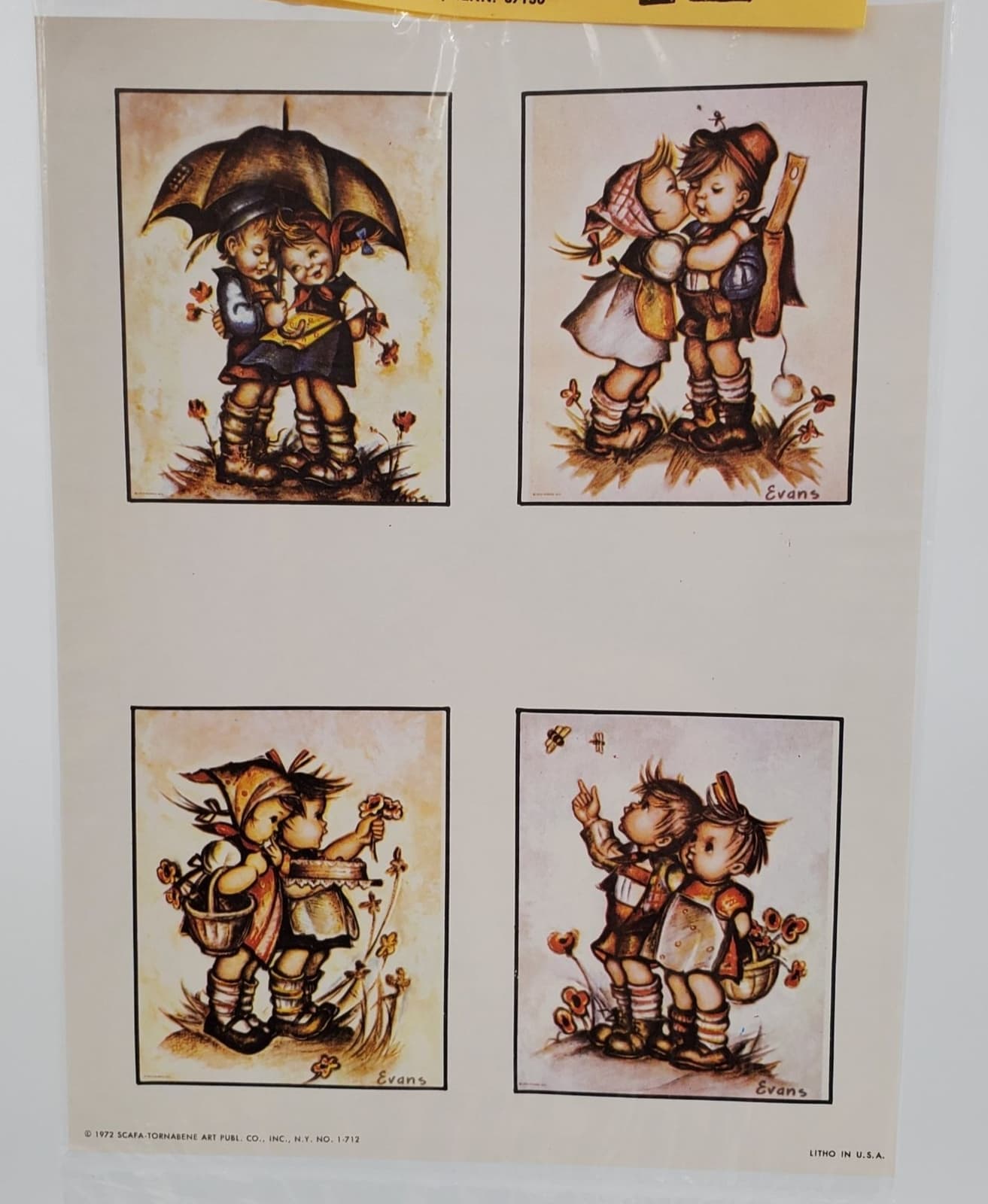 Vintage Decoupage Prints Hummel Designs 1972 3 Packs Arts Crafts 4