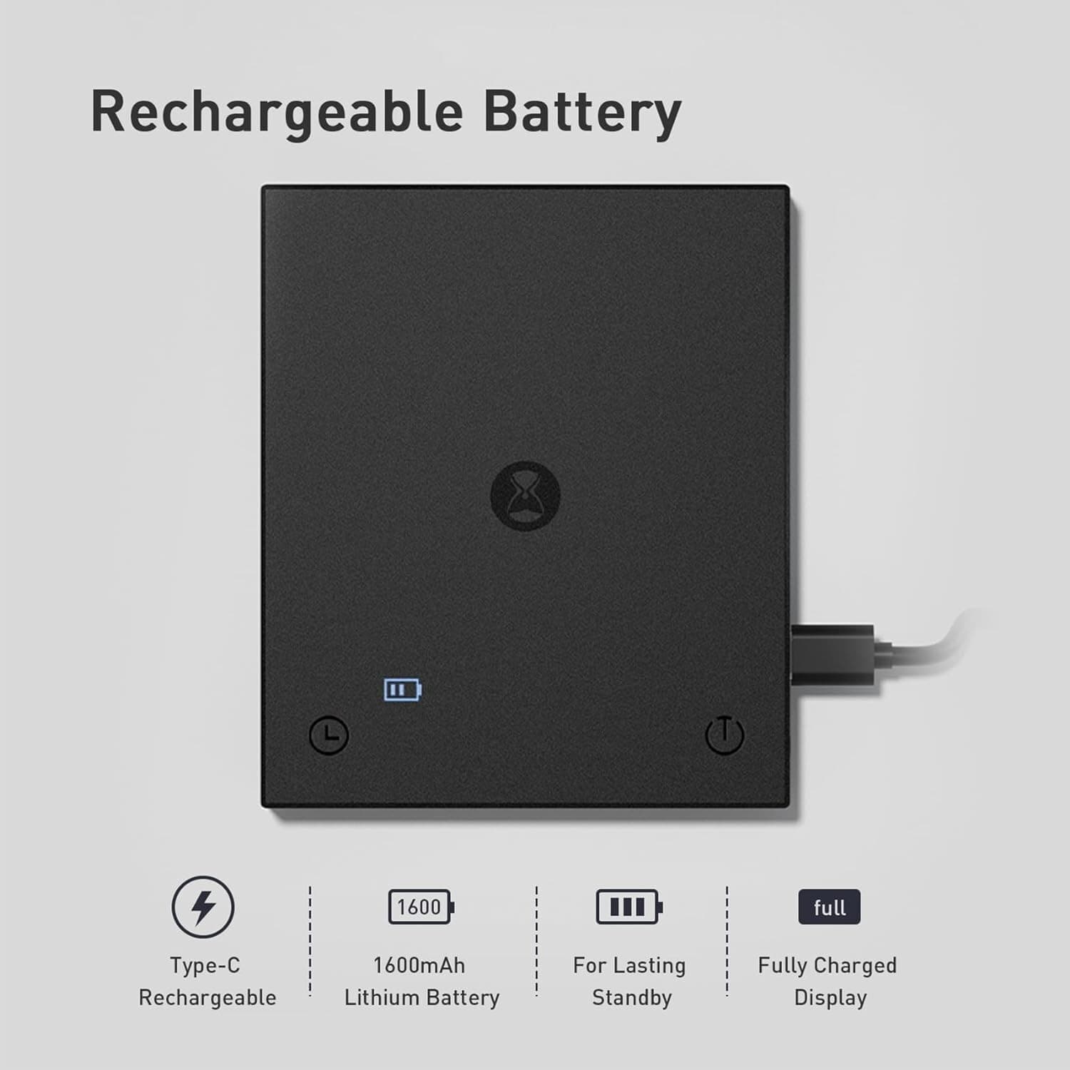 TIMEMORE Coffee Scale Basic 2.0 Electronic Espresso Scale with Water Flow Rate 4